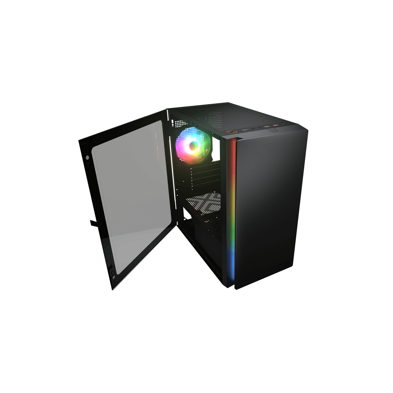 Cougar Purity RGB Mini ATX Computer Case, Tempered Glass Side Panel, 1x 120mm ARGB Fan Pre-Installed, Black
