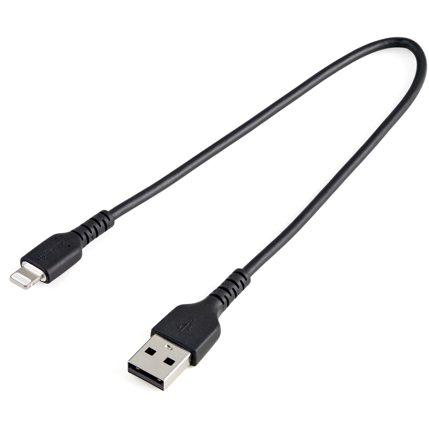 Startech 12 in(30cm) Durable Black USB-A to Lightning Cable-(RUSBLTMM30CMB)