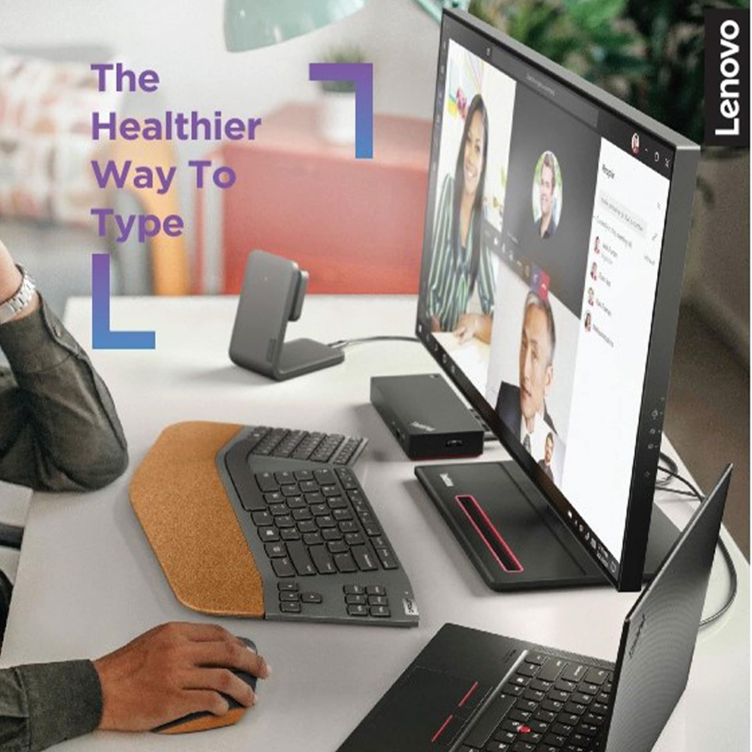 Lenovo Go Wireless Split Keyboard - Storm Grey - US English -