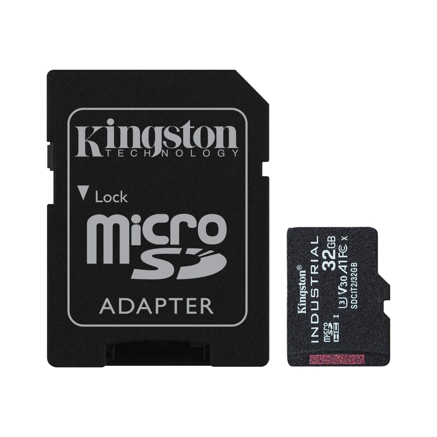Kingston Technology - Industrial Micro SD Card with SD Reader, 32GB Capacity, Class 10, UHS-I, U3, V30, A1