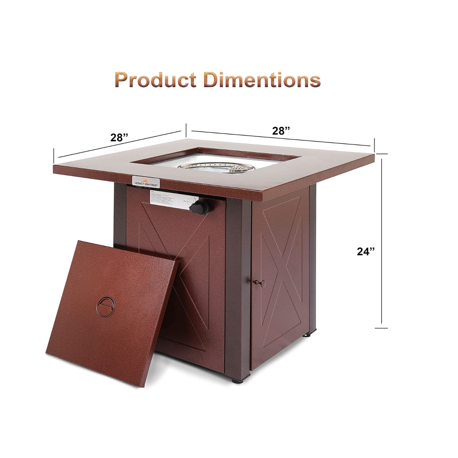 Legacy Heating 28 inch 50,000 BTU Wicker Square Propane Fire Pit Table - Brown - 79288049