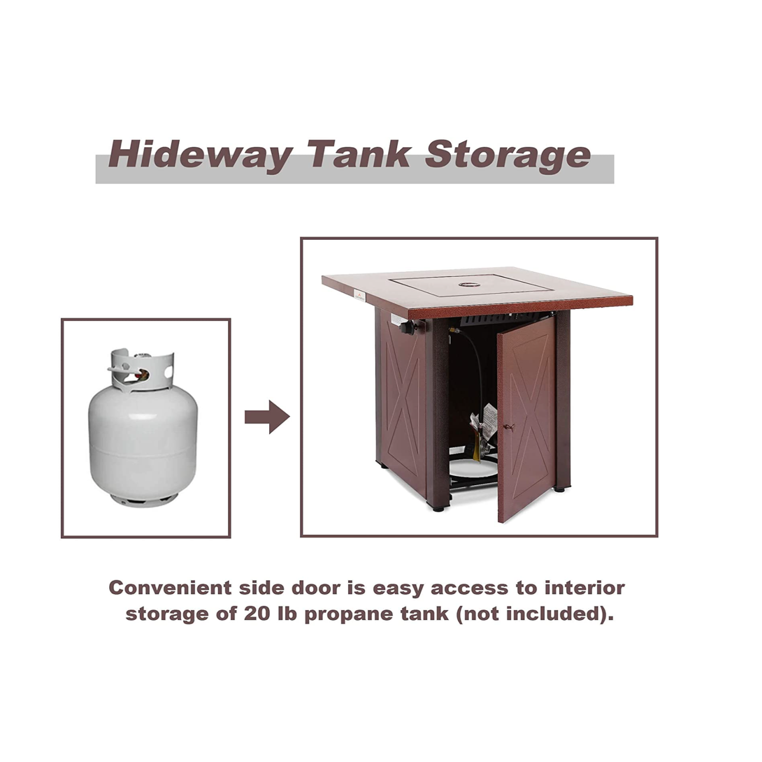 Legacy Heating 28 inch 50,000 BTU Wicker Square Propane Fire Pit Table - Brown - 79288049