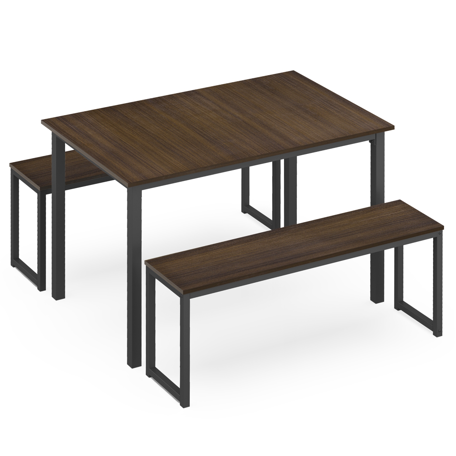 Ensemble de table de salle à manger pour 4 - Table de cuisine moderne en bois avec deux bancs Ensemble 3 pièces Table de cuisine Ensemble à déjeuner