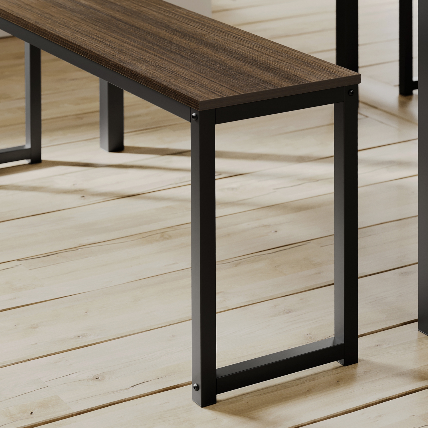 Ensemble de table de salle à manger pour 4 - Table de cuisine moderne en bois avec deux bancs Ensemble 3 pièces Table de cuisine Ensemble à déjeuner