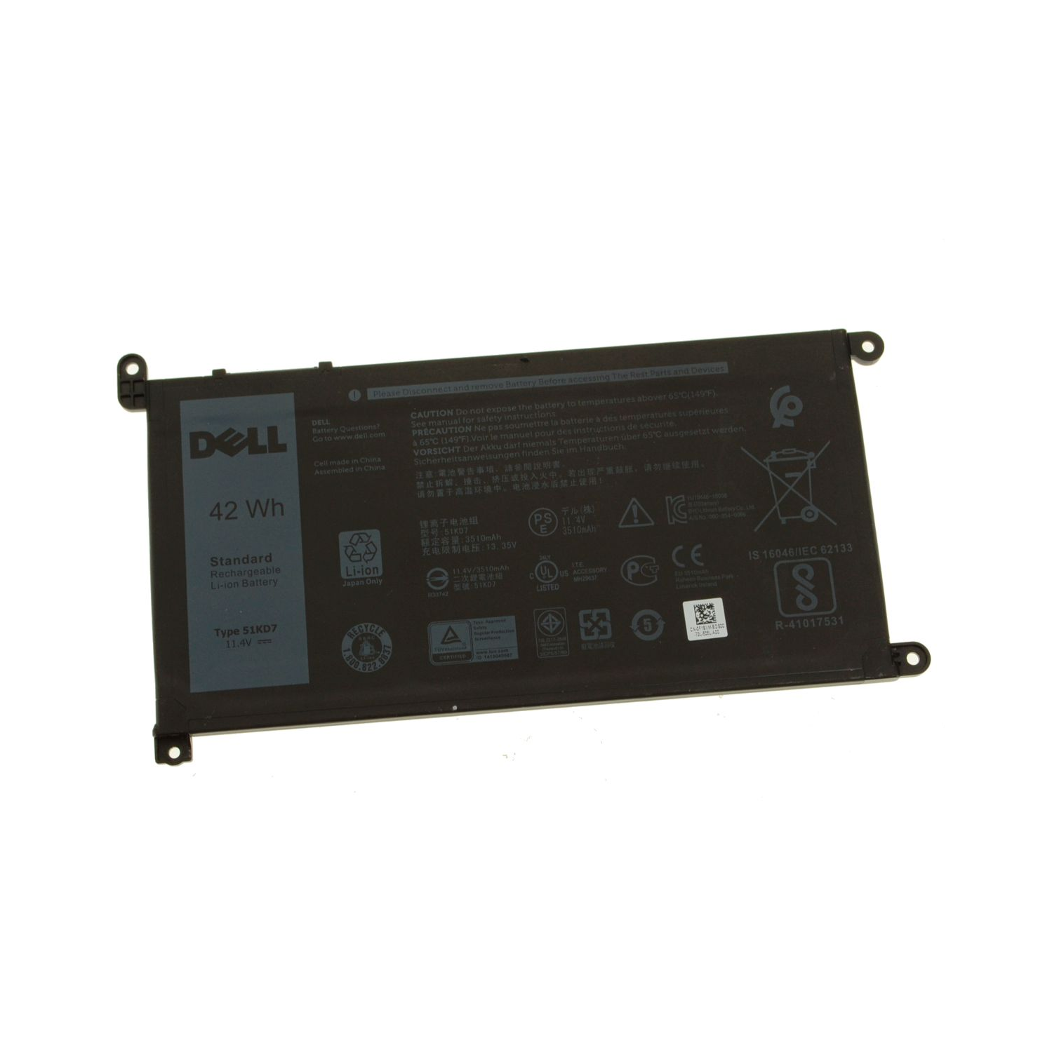 New Genuine Dell Chromebook 3100 3400 with long cable Battery 42Wh