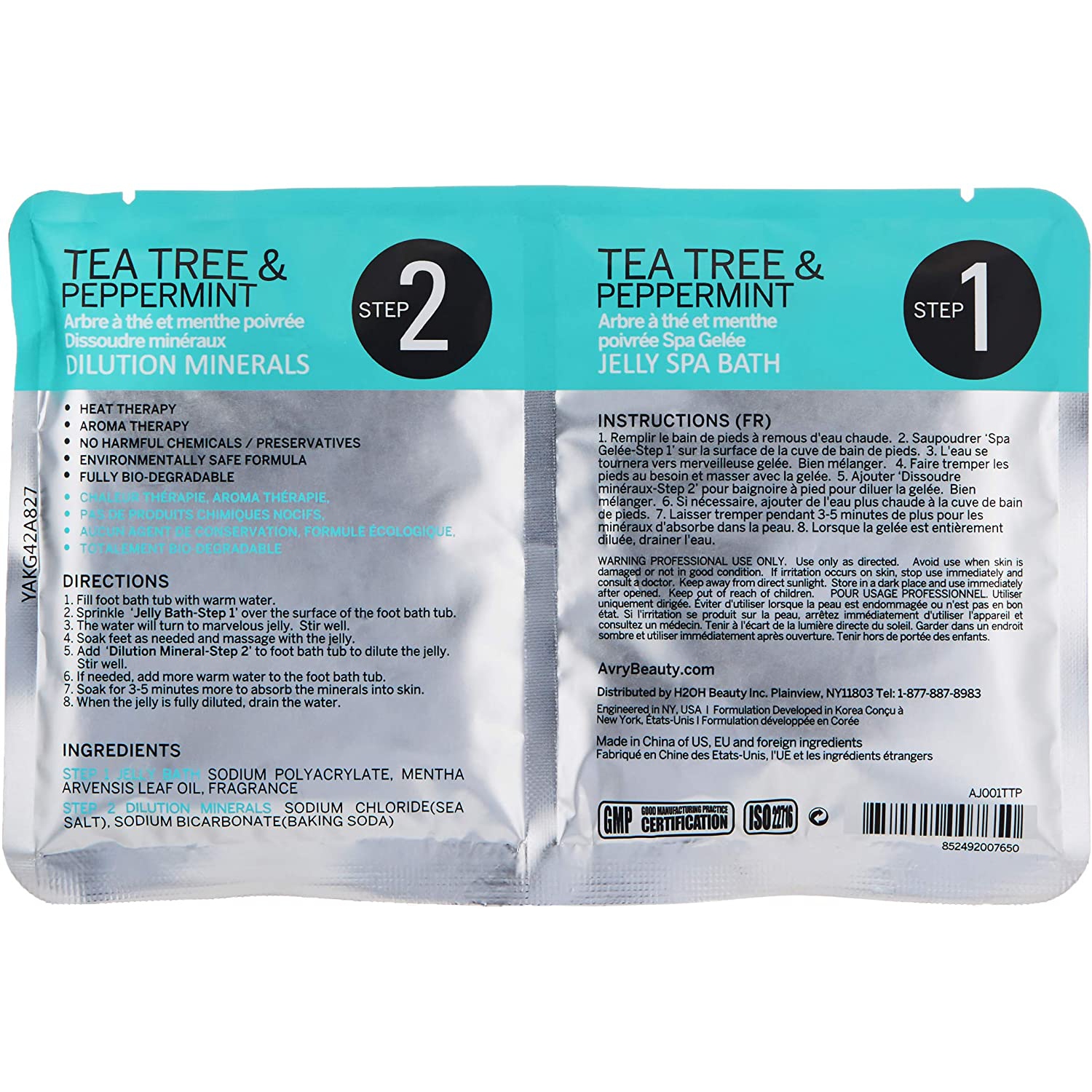 Gelée à la menthe Spa Gel-Ohh d’AvryBeauty - Paquet de 1 - théier et menthe poivrée