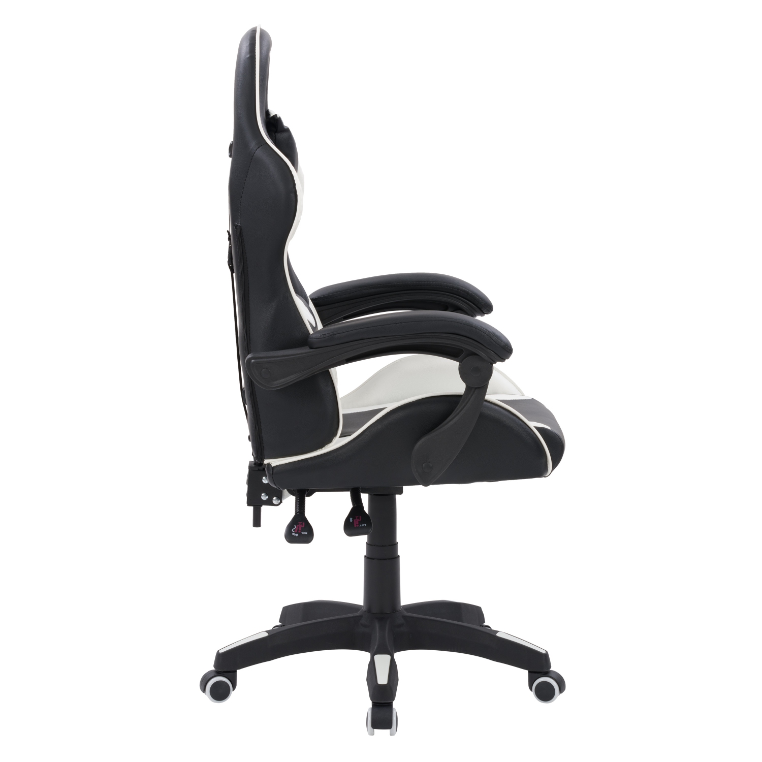 Fauteuil de jeu ergonomique réglable confortable Ravagers de CorLiving, noir et blanc