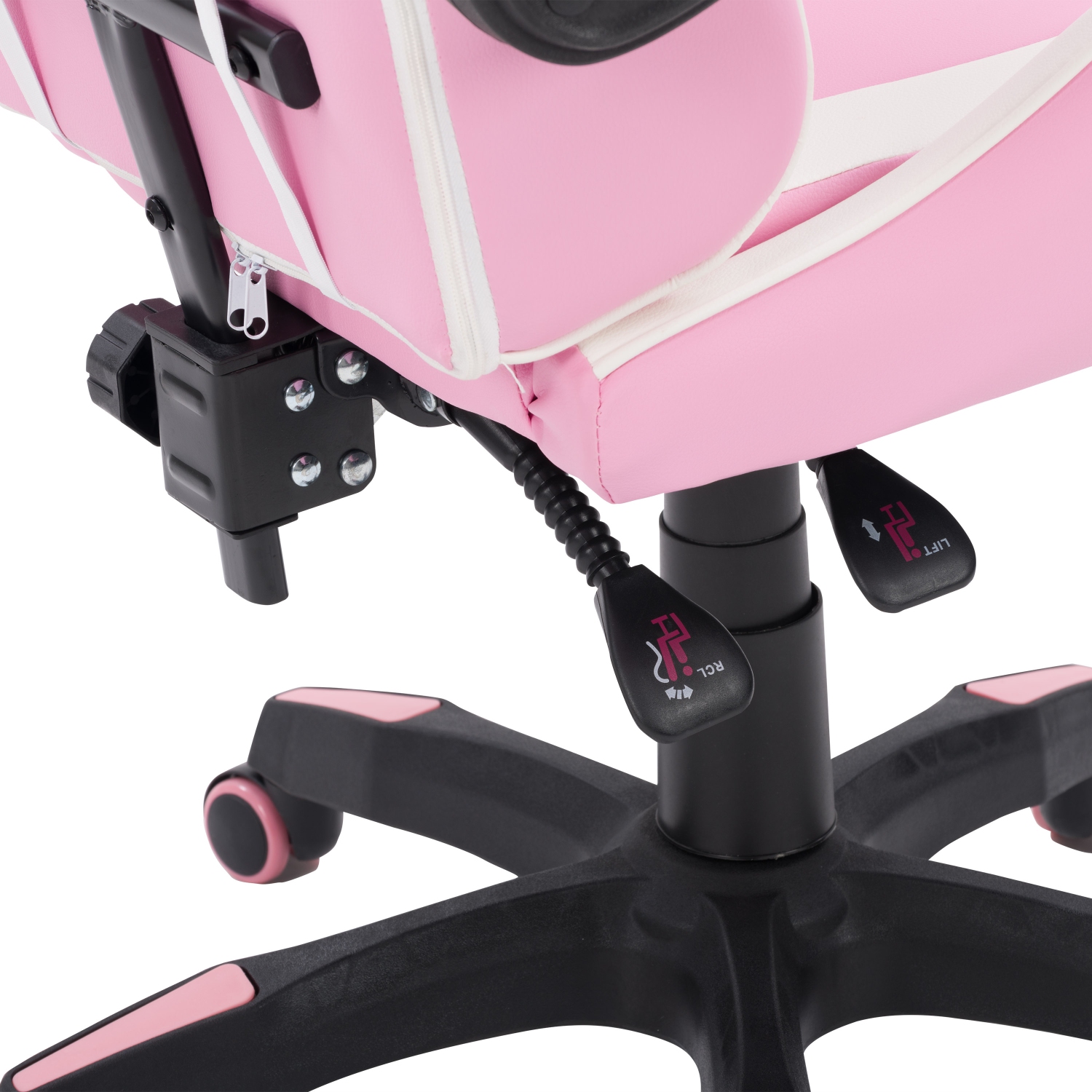 CorLiving Ravagers Comfortable Ergonomic Adjustable Gaming Chair, Pink and White