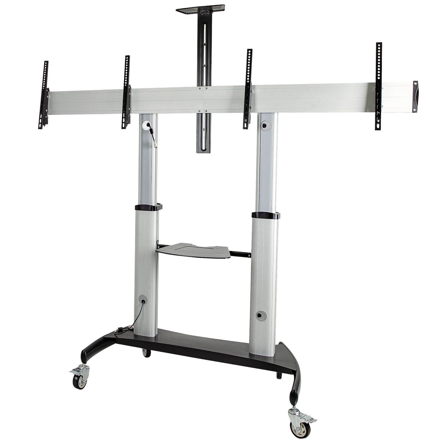 Startech Dual TV Cart for 37-60in VESA TVs up to 110lb each - Rolling TV Stand-(STNDMTVDUO)