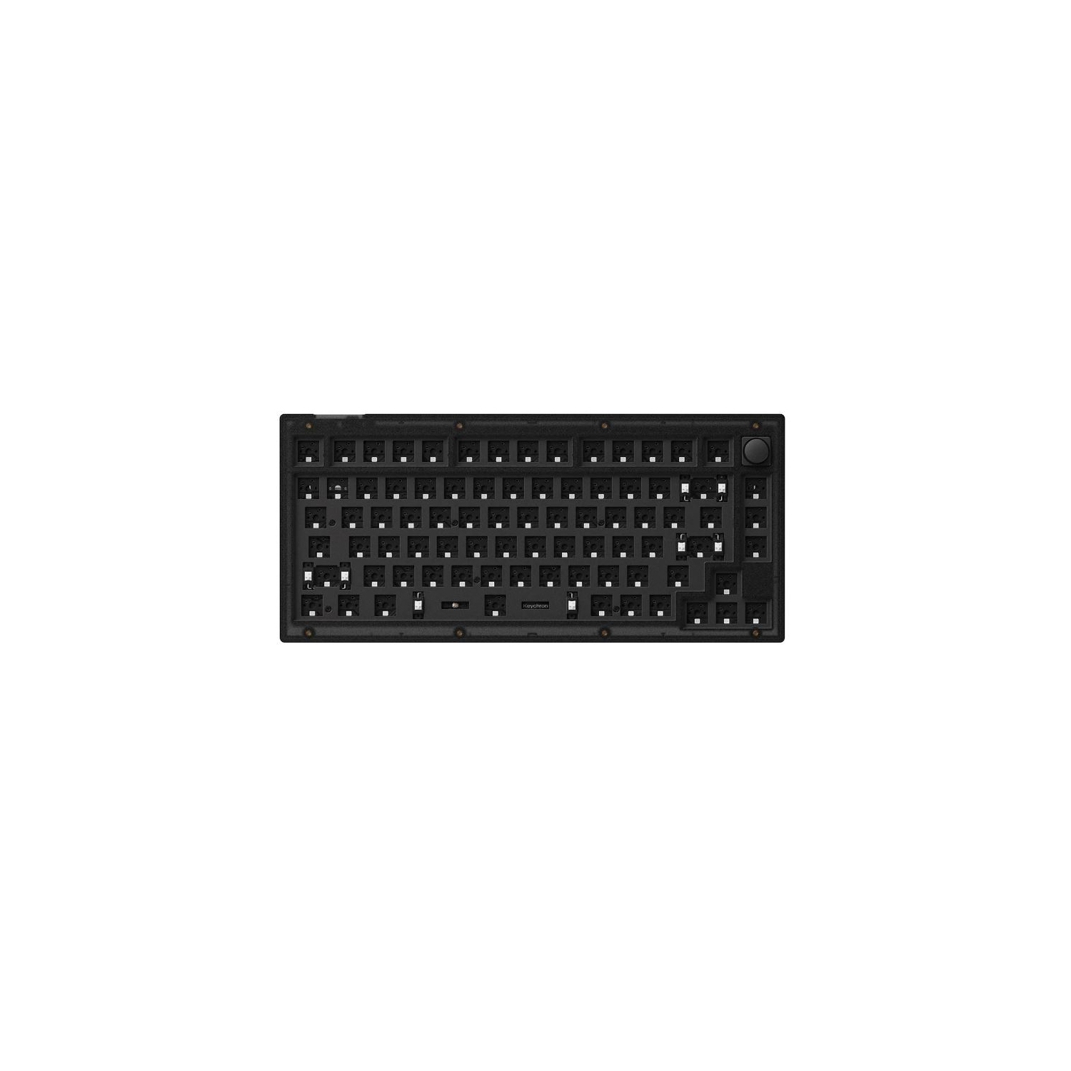 Keychron V1 Hotswap Mechanical Keyboard - RGB - Frosted Black - with Knob - Barebones - 75% Layout - Windows Mac OS (V1-Z3)