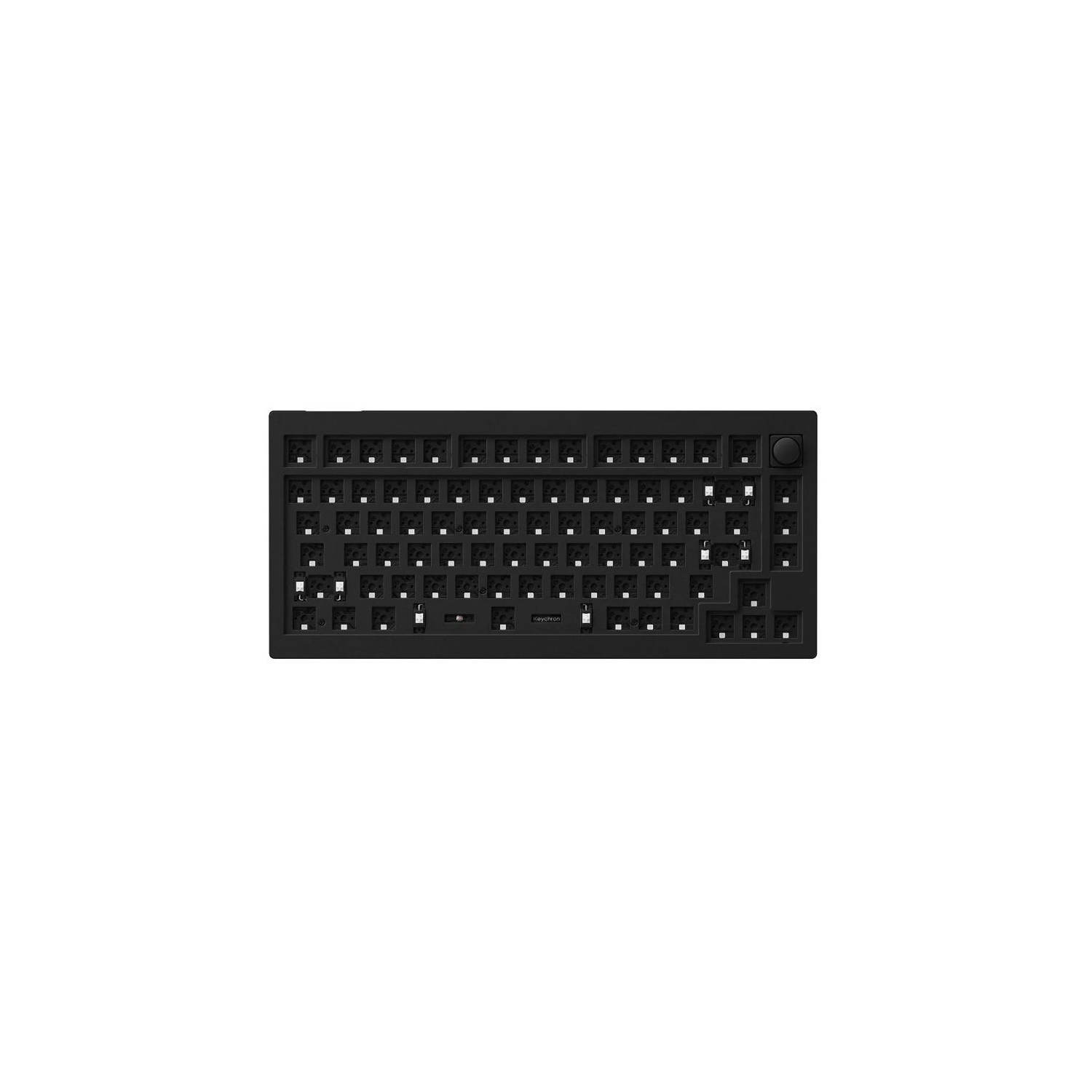 Keychron V1 Hotswap Mechanical Keyboard - RGB - Carbon Black - with Knob -Barebones 75% Layout - Windows Mac OS (V1-Z4)