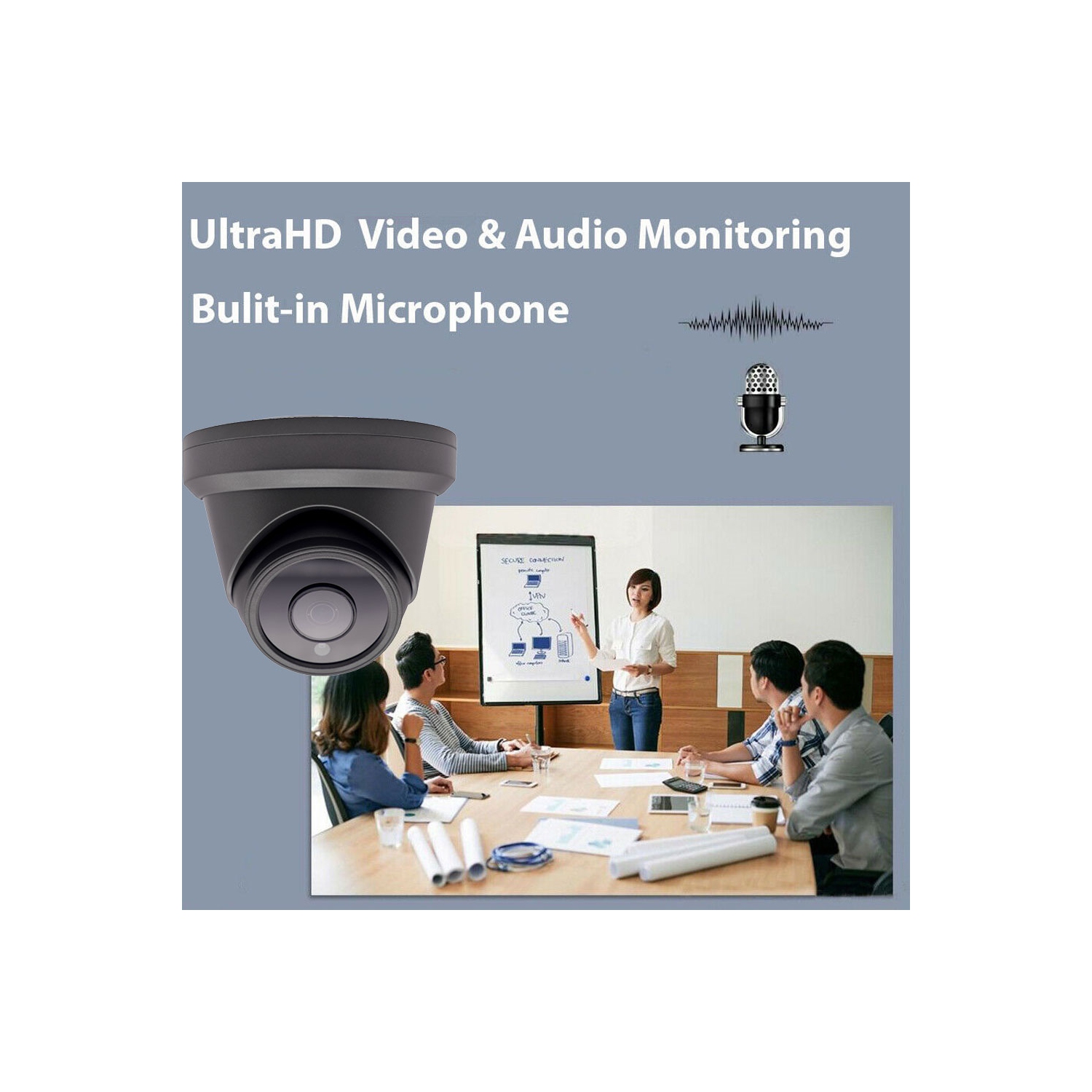 Système de surveillance audio avec fil 4K CTVISION, trousse de surveillance à 16 caméras, disque dur de 4 To à installer soi-même pour système de