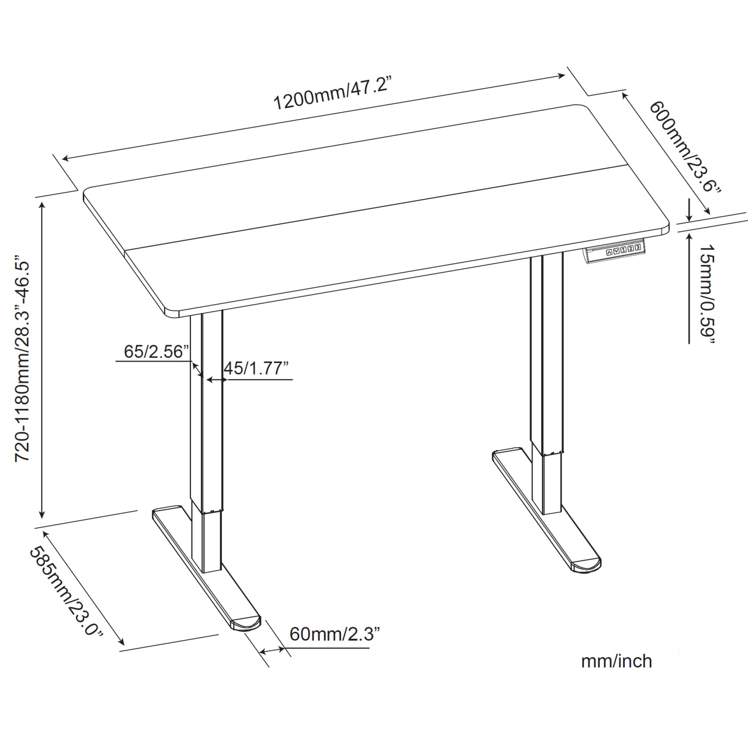 Uplite – Bureau debout motorisé à hauteur réglable de 48 x 24&nbsp;po, bureau ergonomique assis/debout électrique