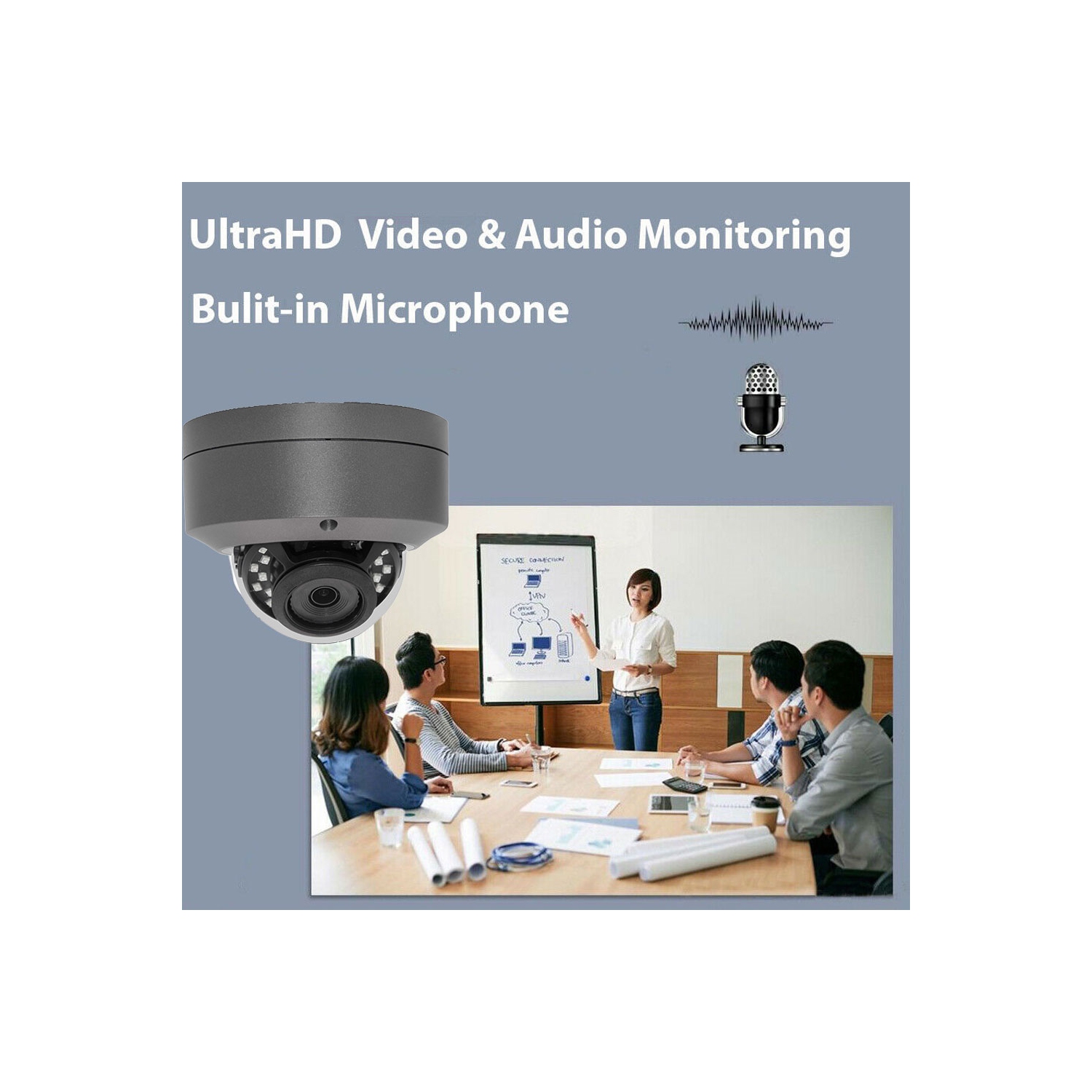 CTVISION 4K Wired Audio Security Camera System, 4-Camera Surveillance Kit Outdoor DIY Audio 2TB HDD, Home Business Security Camera System