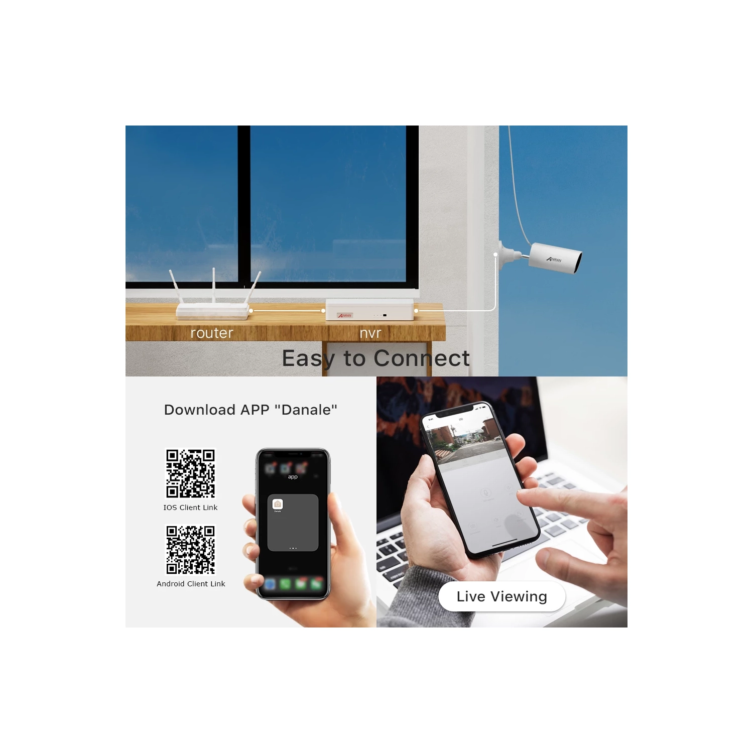 Anran K08W6627 8Ch Camera Wireless NVR Kit Home Security System - 12.5", 8 cameras, 2TB