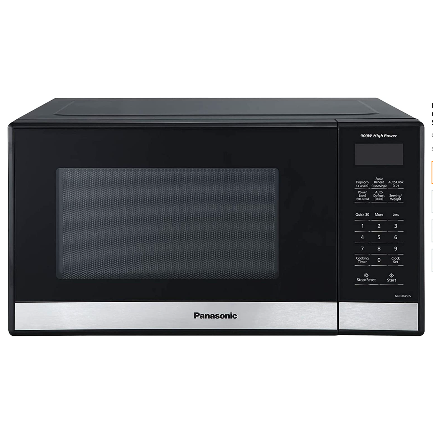 Panasonic 0.9 Cu. Ft. Compact Countertop Microwave Oven (NN-SB458S) - Black Stainless steel