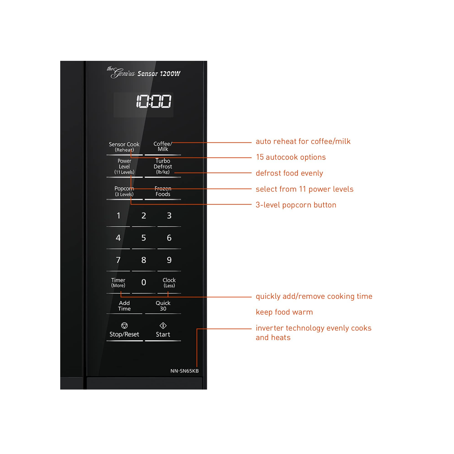 Panasonic 1,2 Cu. Ft. TECHNOLOGIE DE MICROWAVES DE COMPTOSSEMENT et capteur de génie - noir
