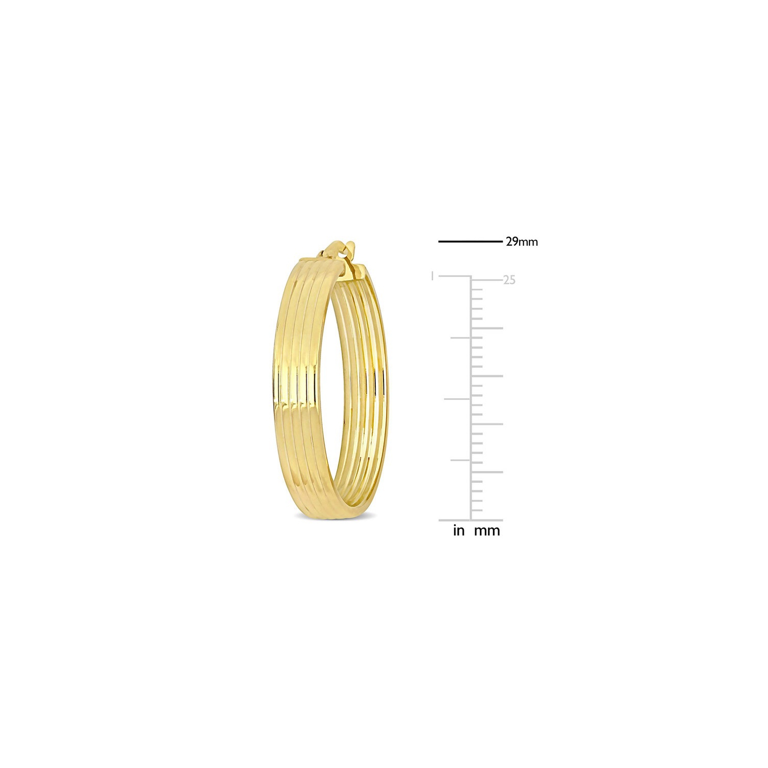 14K Yellow Gold Five Row Hoop Earrings