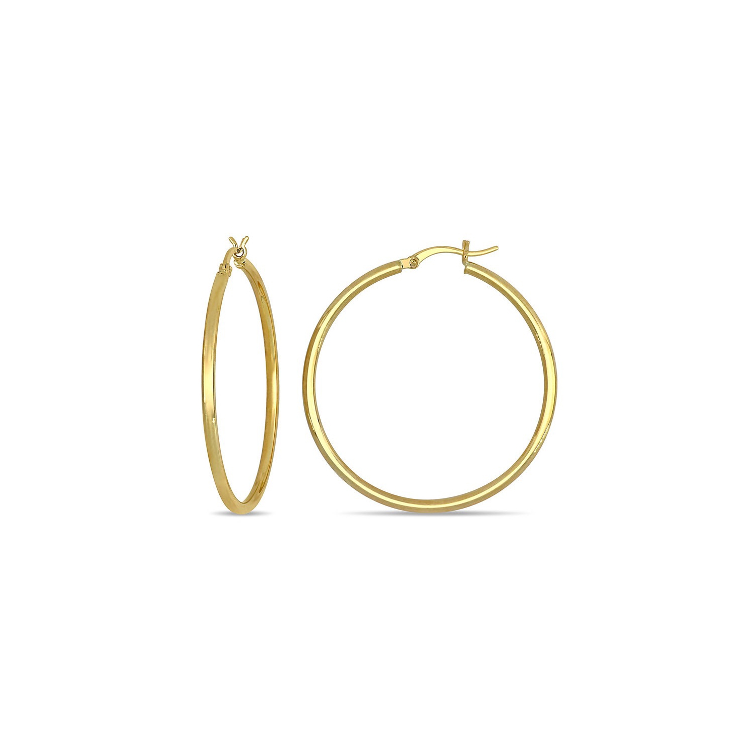10K Yellow Gold Flat Hoop Earrings