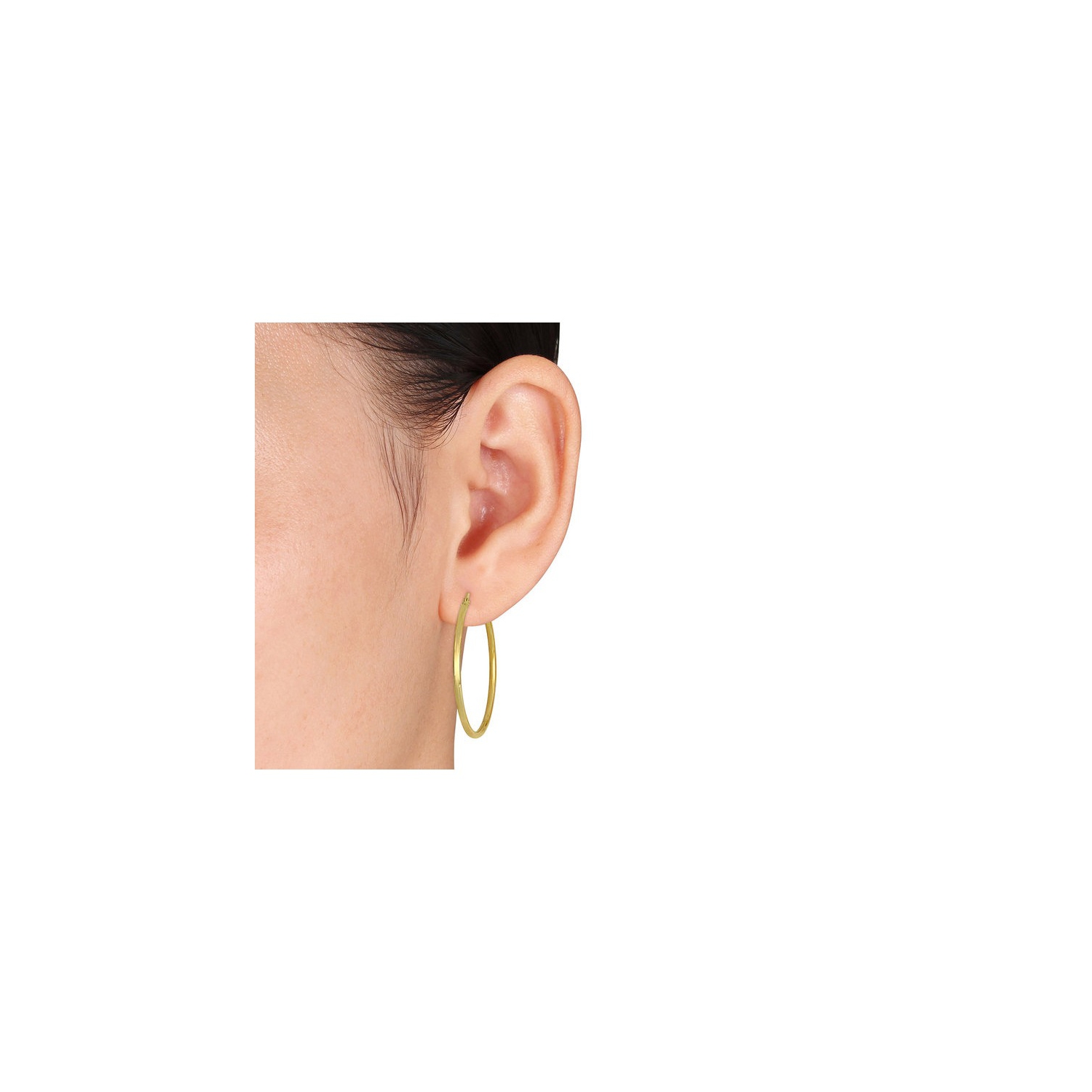 10K Yellow Gold Flat Hoop Earrings
