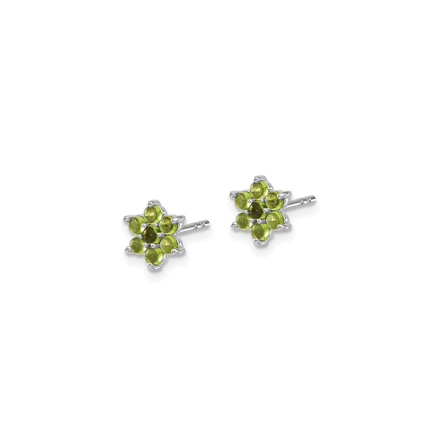1,15 carats boucles d'oreilles à bouton de fleur péridot
