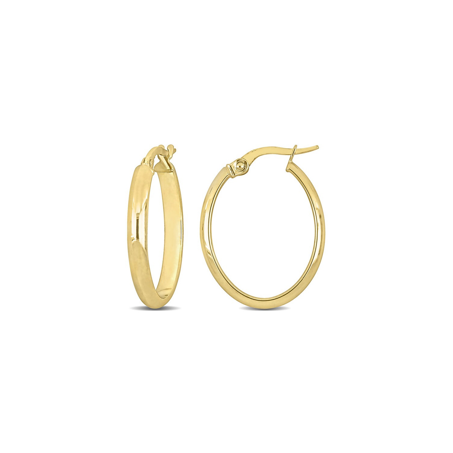 14K Yellow Gold Polished Hoop Earrings