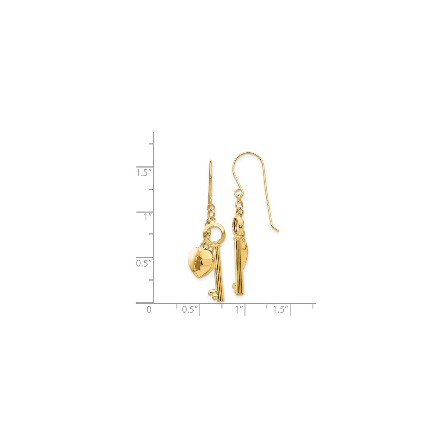 Boucles d'oreilles de 14 carats jaunes en or jaune et touche de touche
