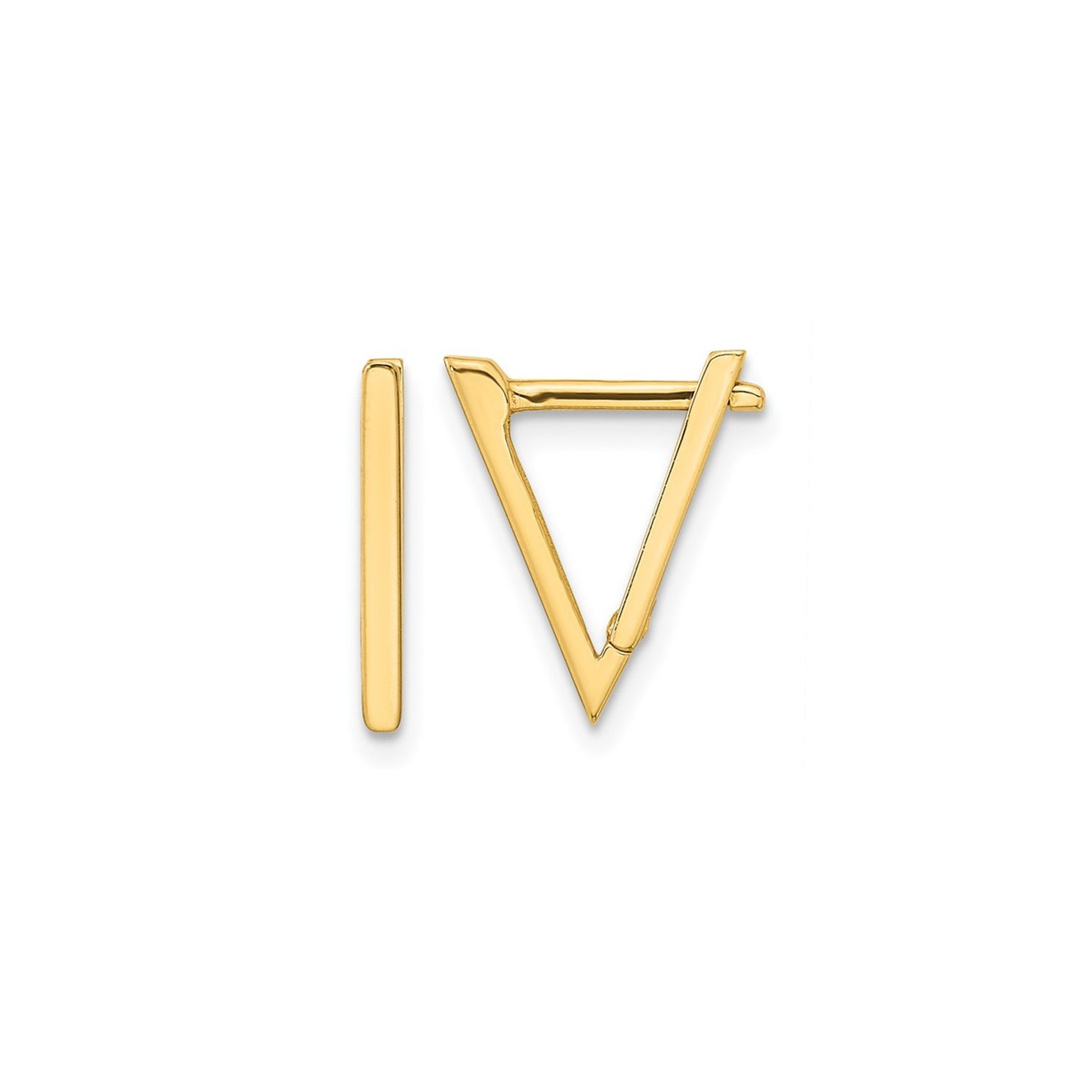 Boucles d'oreilles Triangle en or jaune 14K