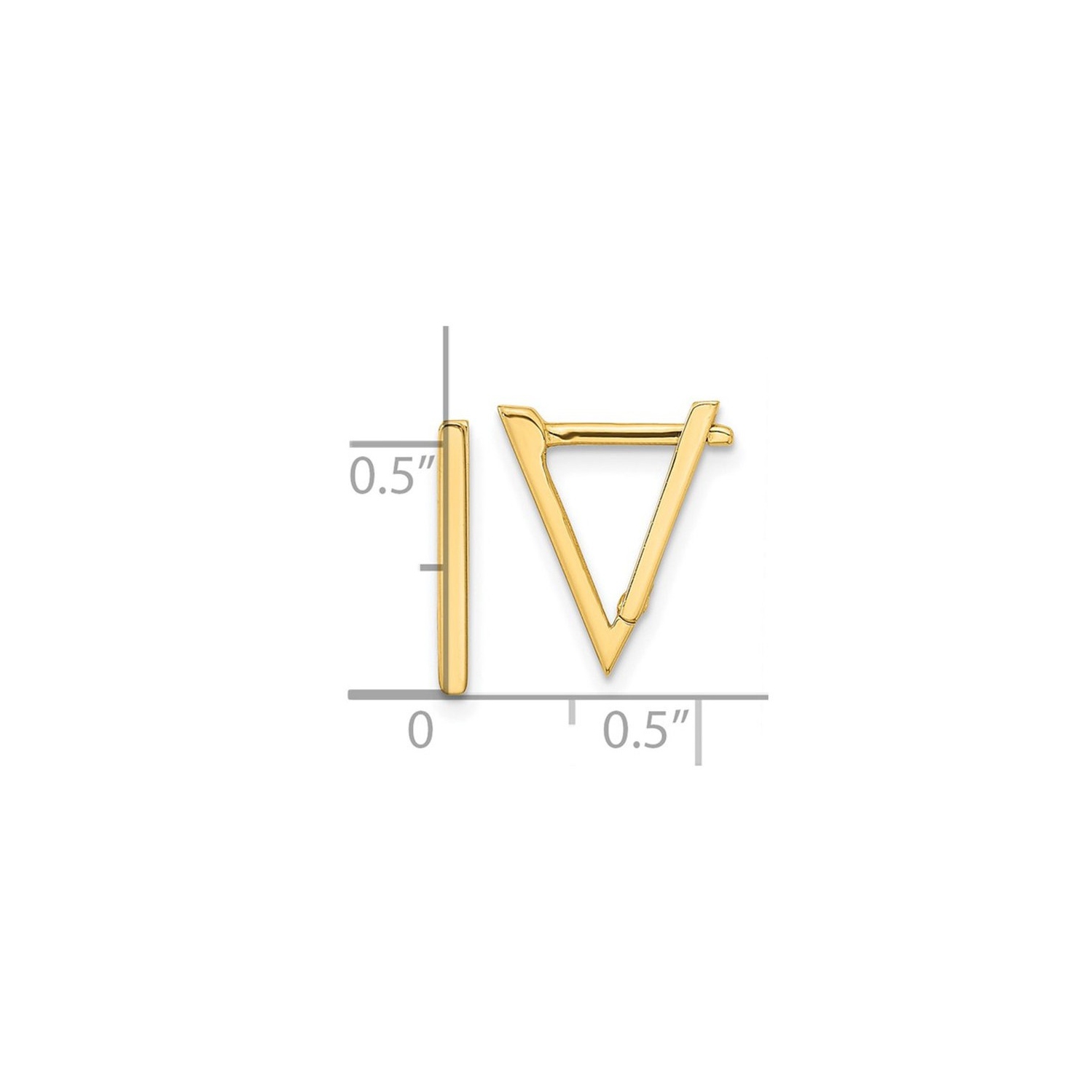 Boucles d'oreilles Triangle en or jaune 14K