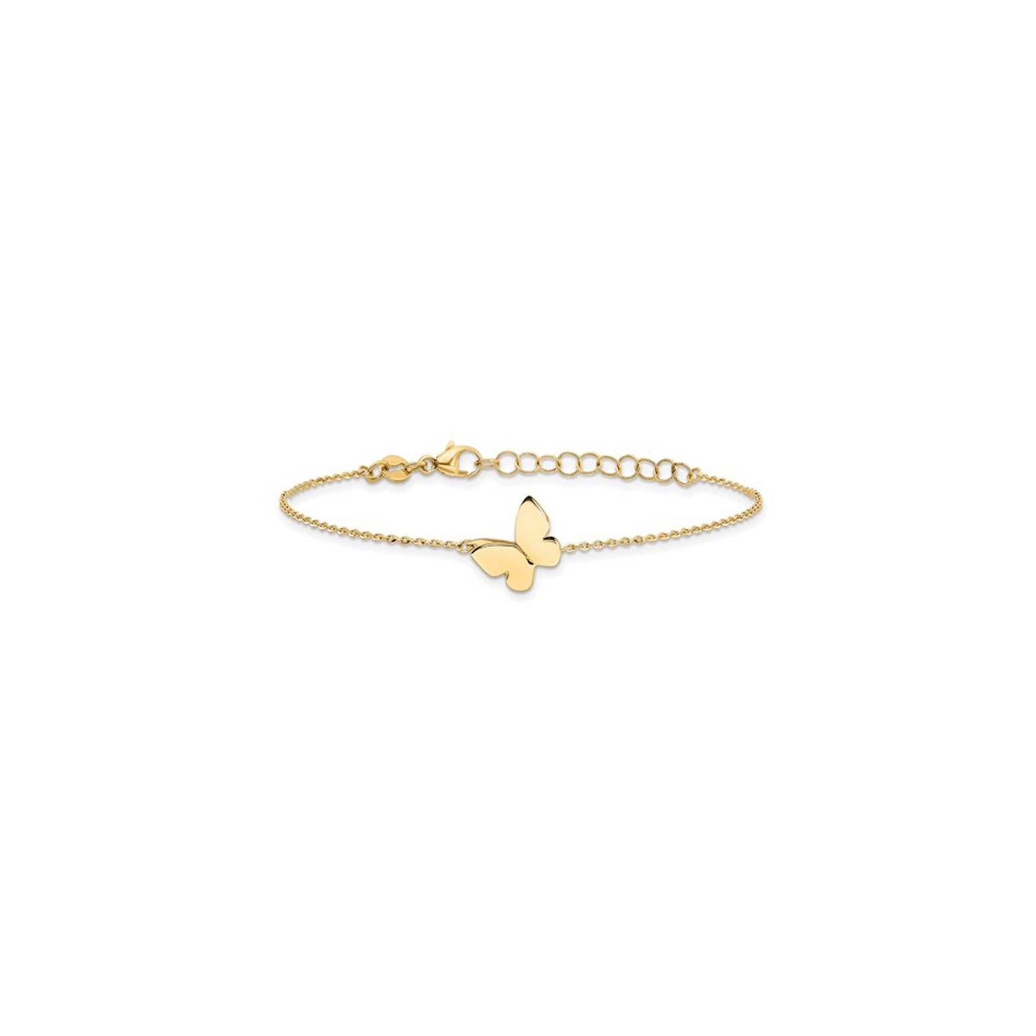 Bracelet à charme de papillon en or jaune 14K