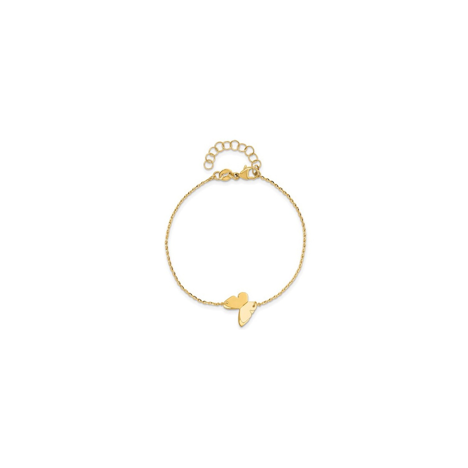Bracelet à charme de papillon en or jaune 14K