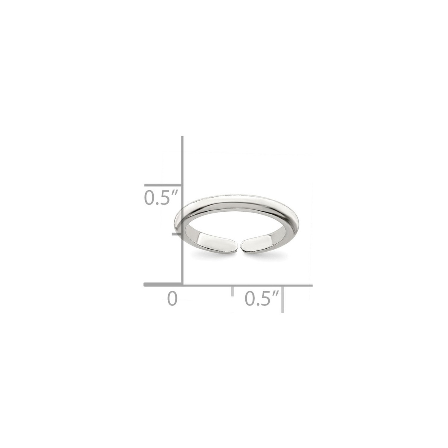 Anneau d'orteil en argent sterling rond classique