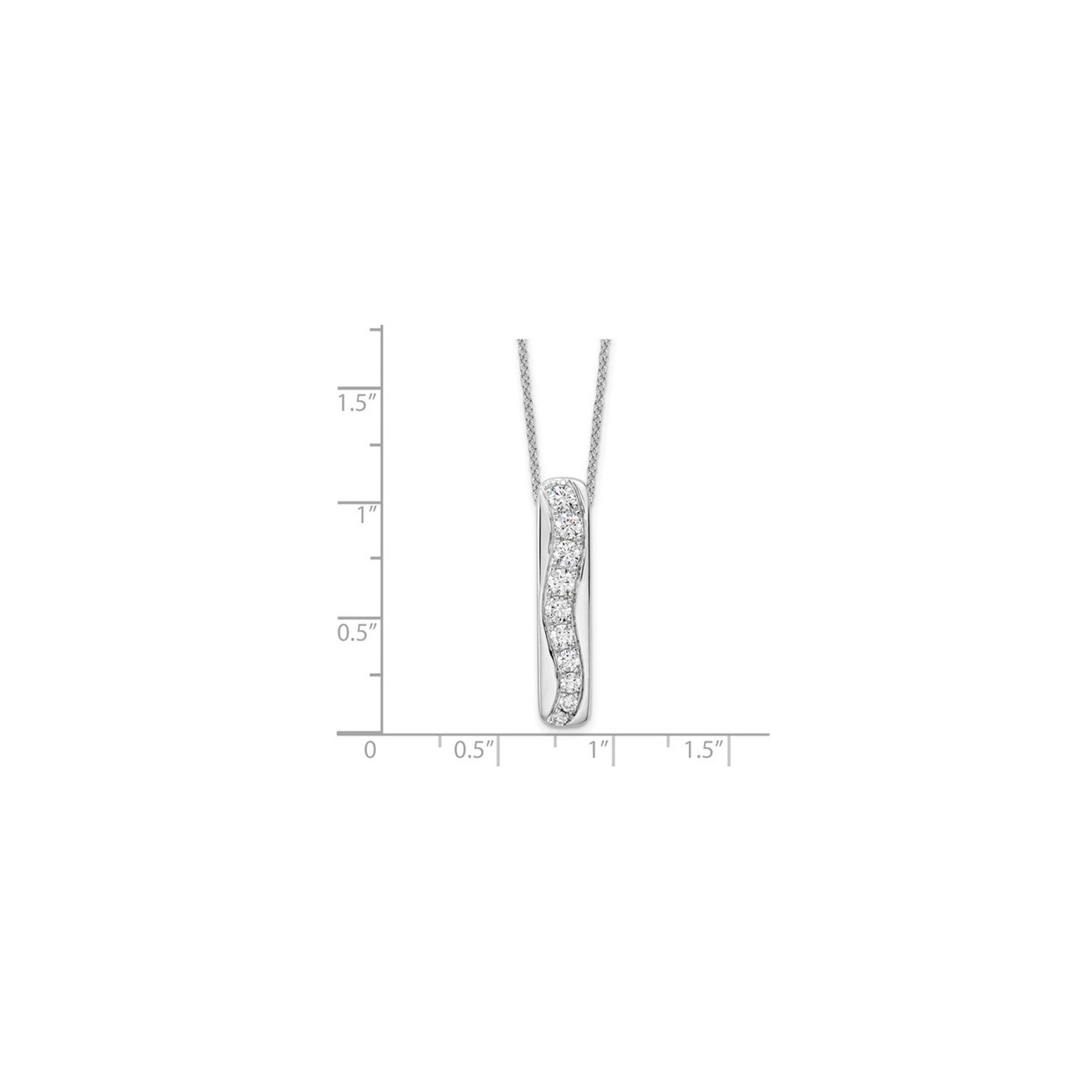 3/4 carat Collier pendentif en diamant cultivé en laboratoire en or blanc 14K avec chaîne