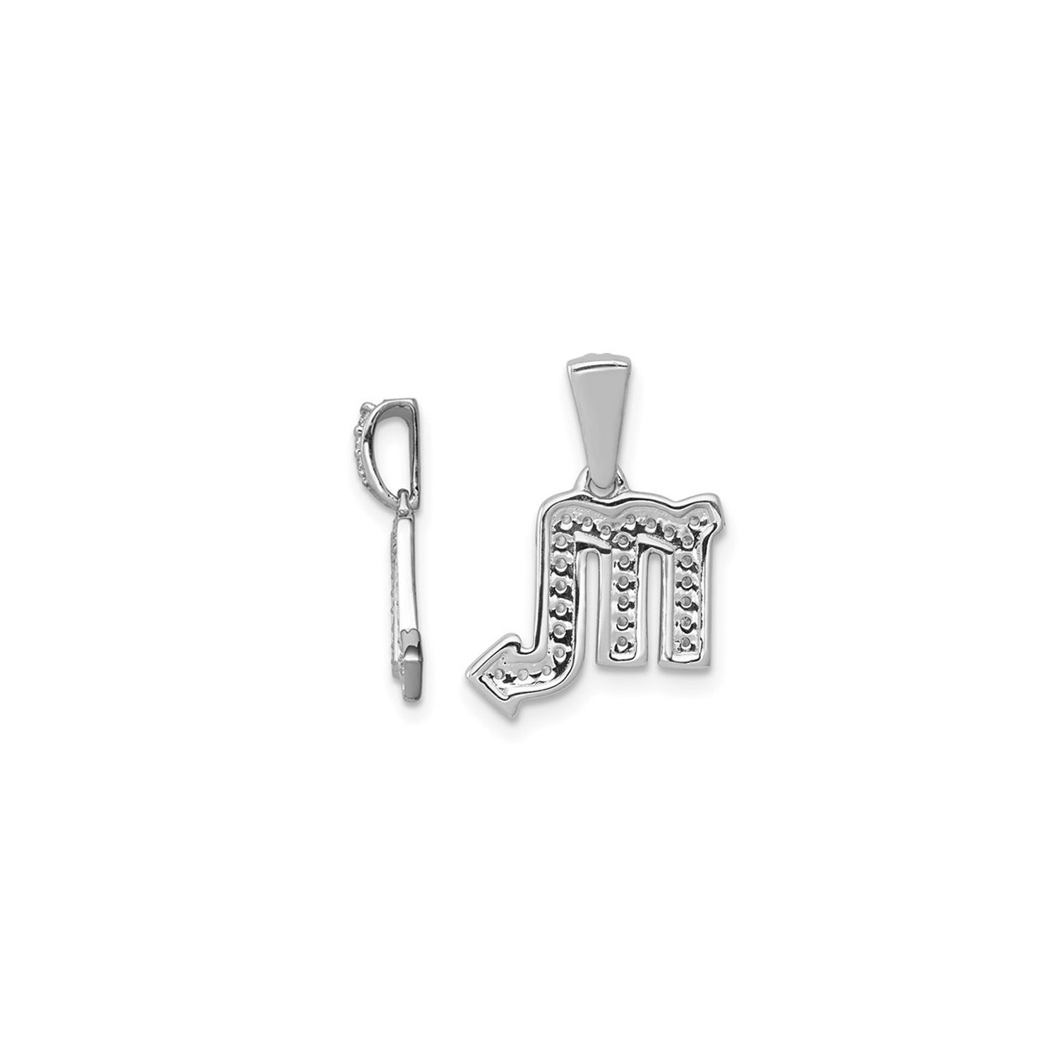 1/10 carat Diamond Scorpio Charm Zodiac Astrologie Collier Pendant en or blanc 14K avec chaîne
