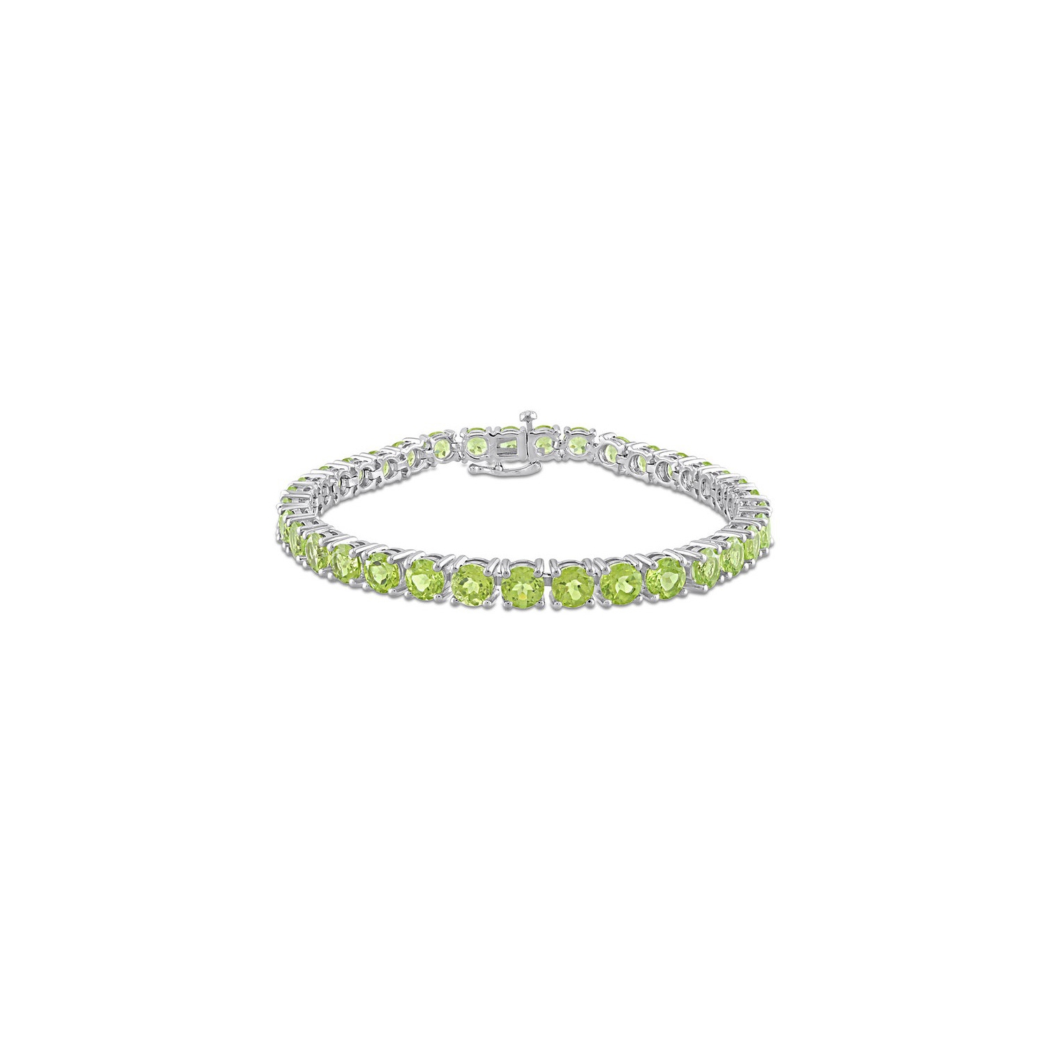 19.50 Carat Peridot Bracelet in Sterling Silver (7.25 Inches)