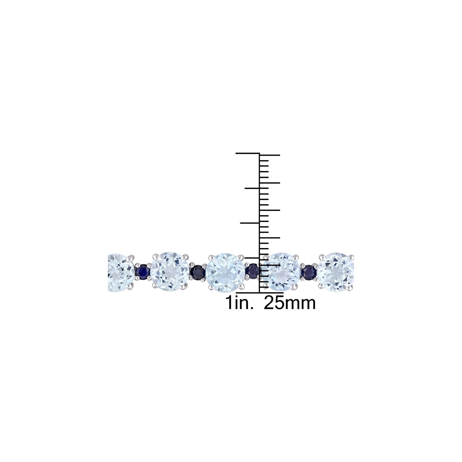 29 Carat Blue topaze bleu et saphir en argent sterling (7,75 pouces)