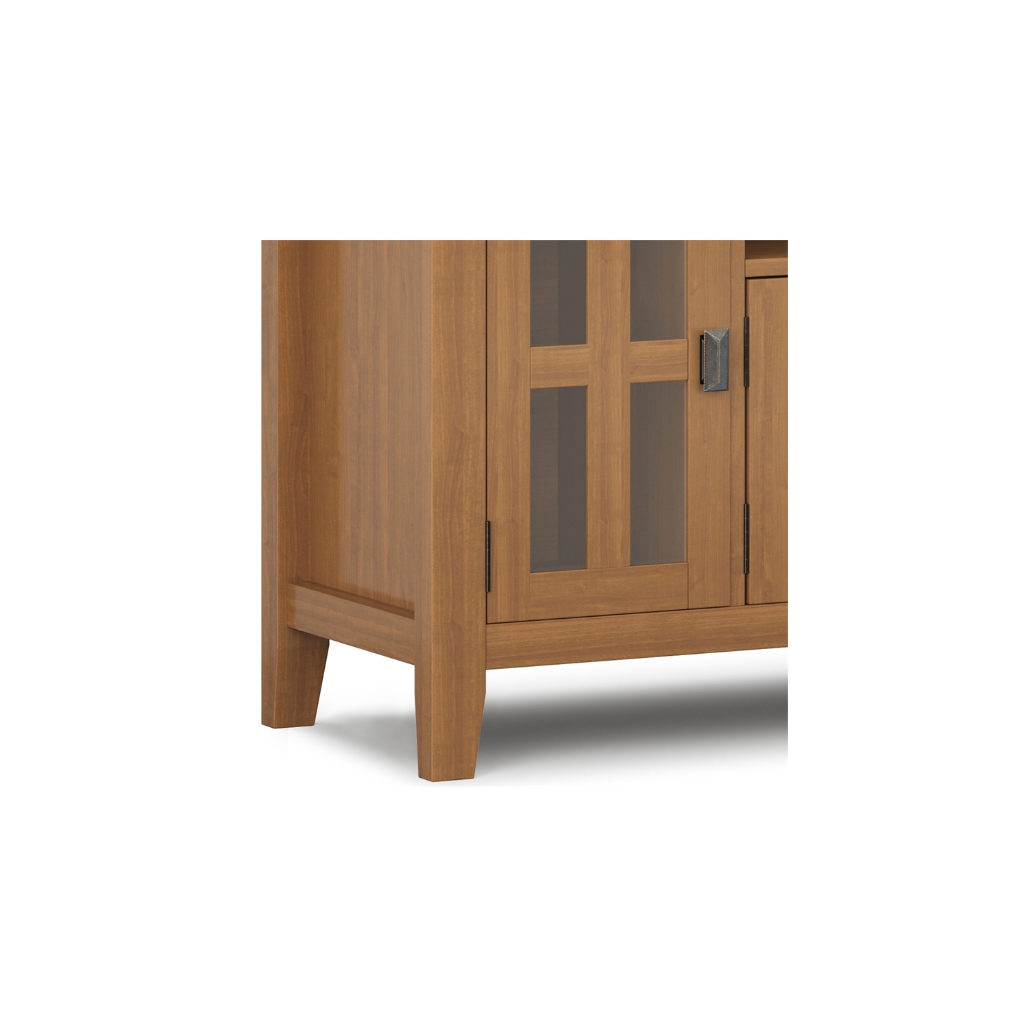 Simpli Home Artisan Wood 72" Transitional TV Media Stand in Honey Brown For TVs up to 80"