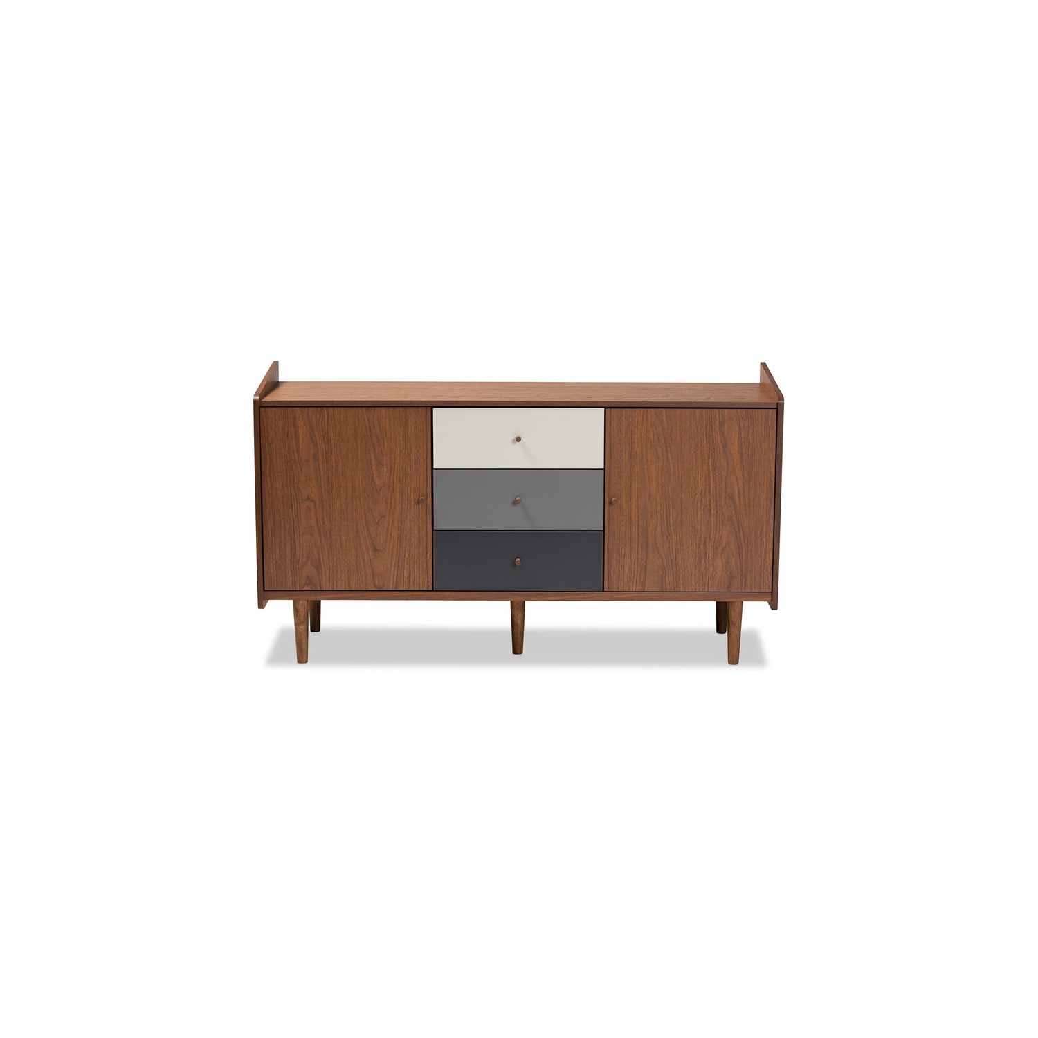 Baxton Studio Halden Brown and Grey Finished Wood 2-Door Dining Room Buffet