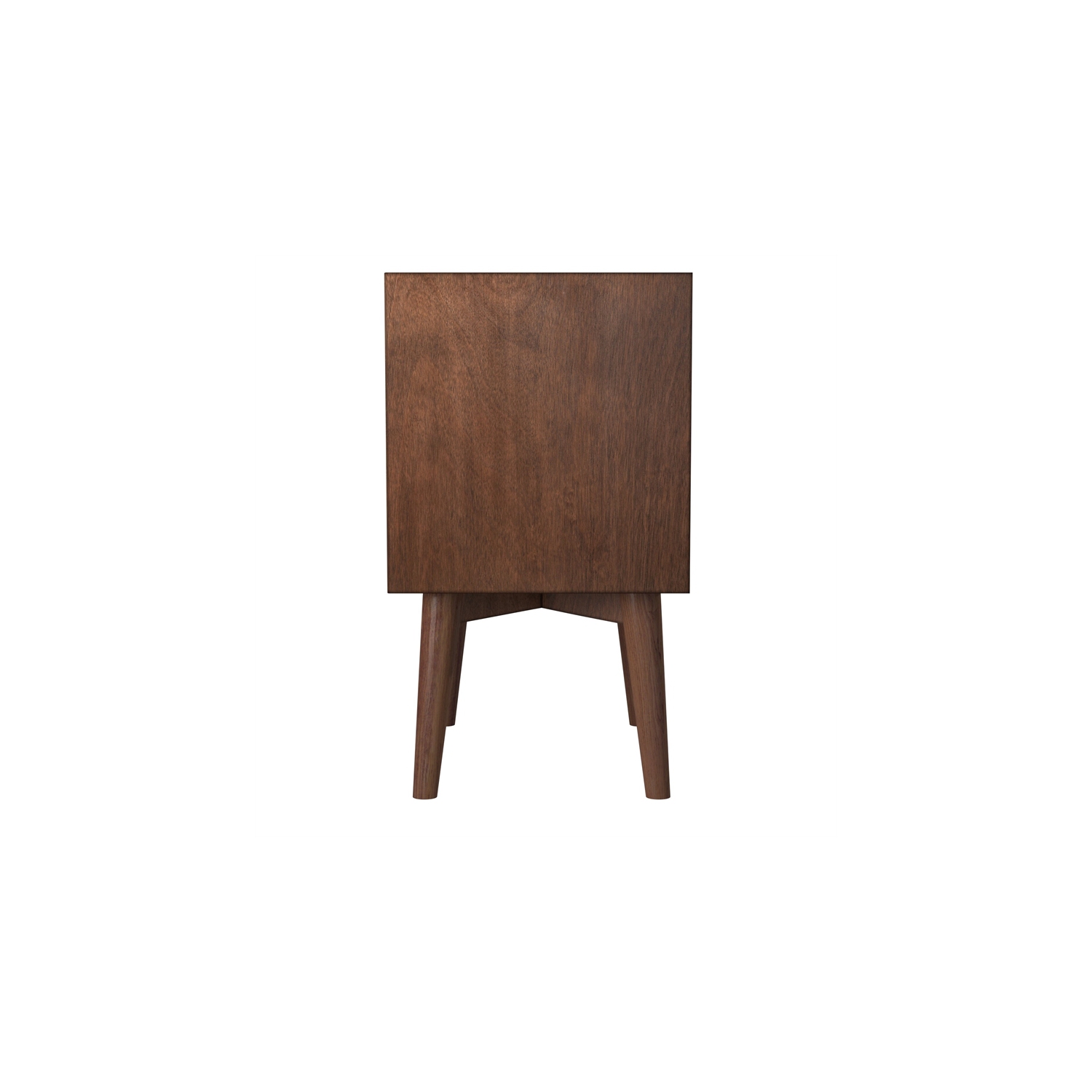 Alpine Furniture Flynn Mid Century Wood 2 Drawer Nightstand in Walnut