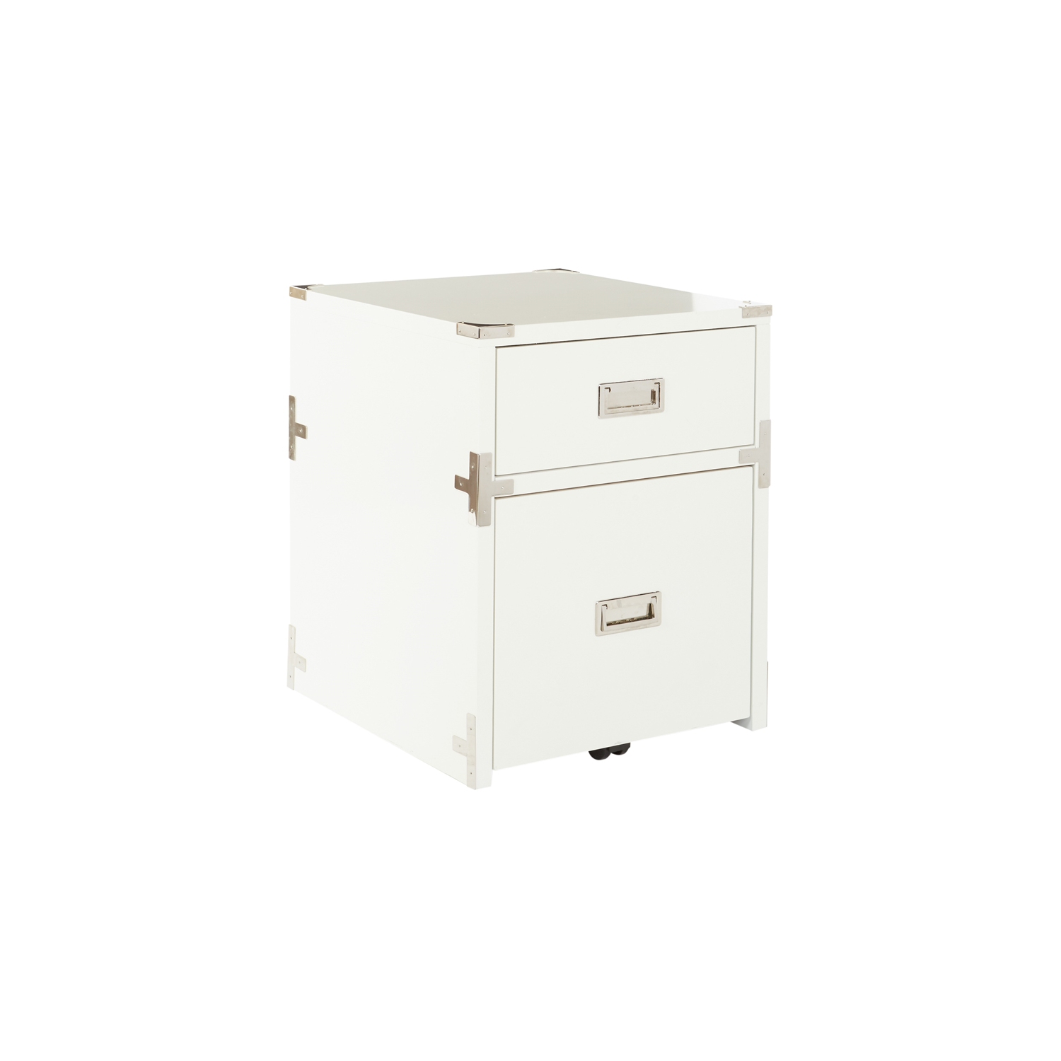 Classeur Wellington à 2 tiroirs, entièrement assemblé, blanc