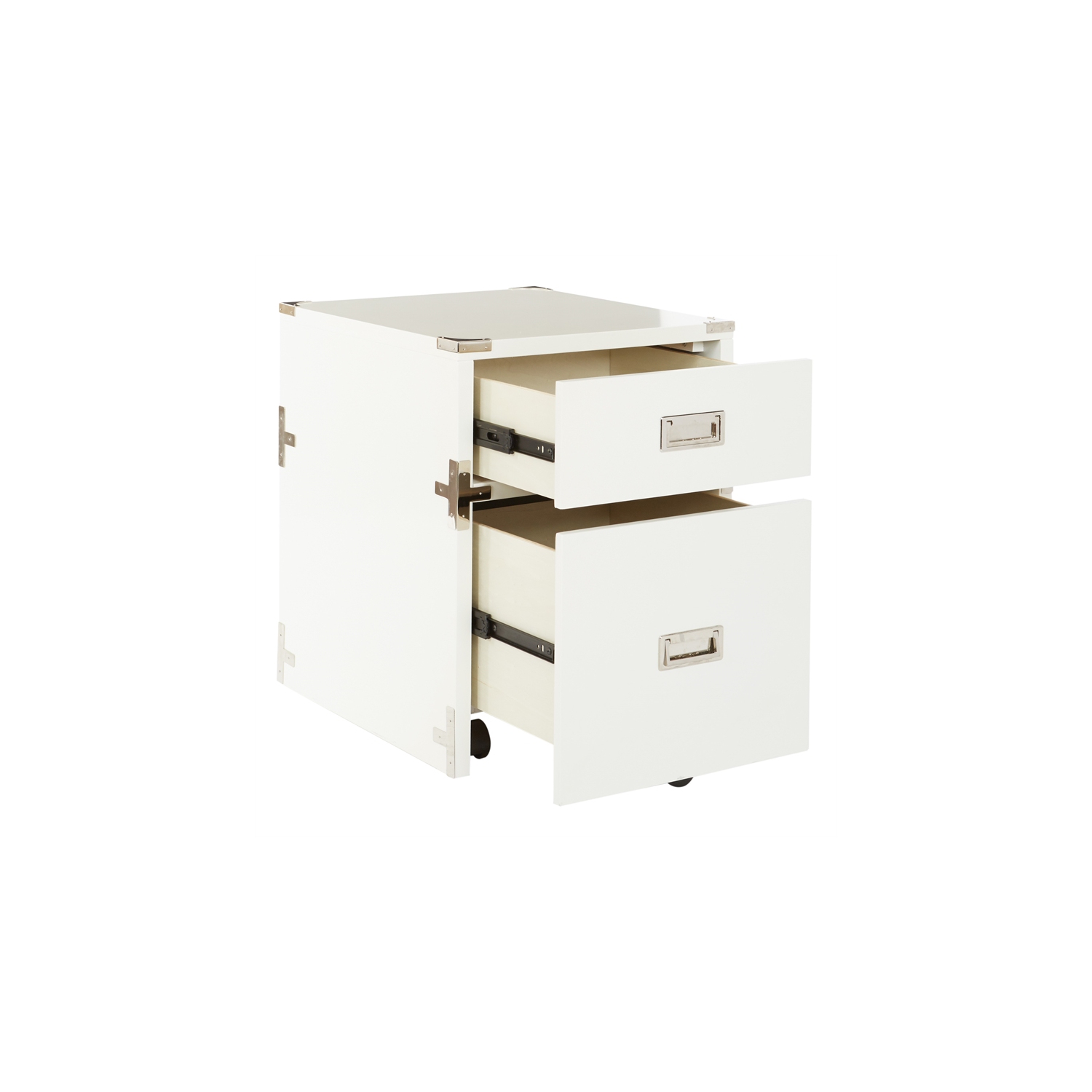 Classeur Wellington à 2 tiroirs, entièrement assemblé, blanc