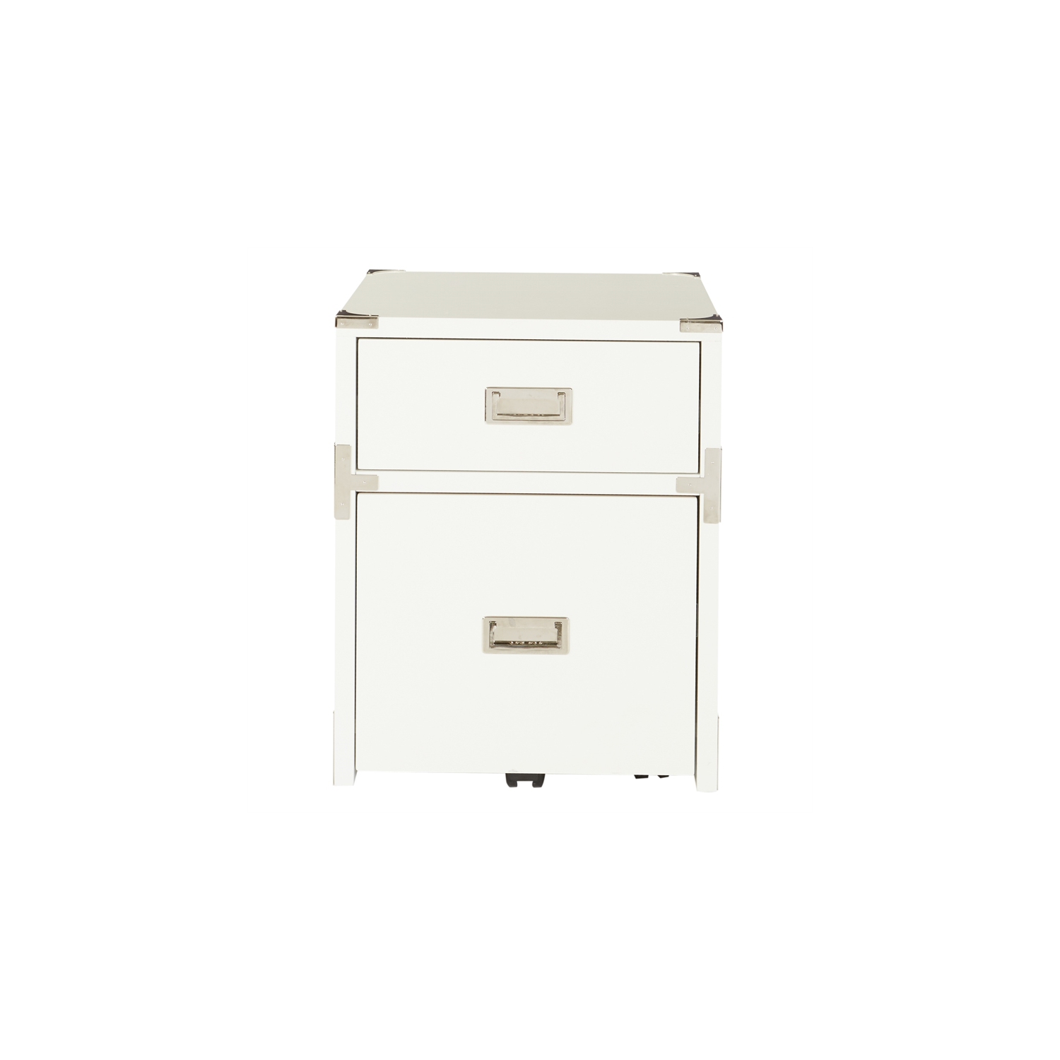 Classeur Wellington à 2 tiroirs, entièrement assemblé, blanc