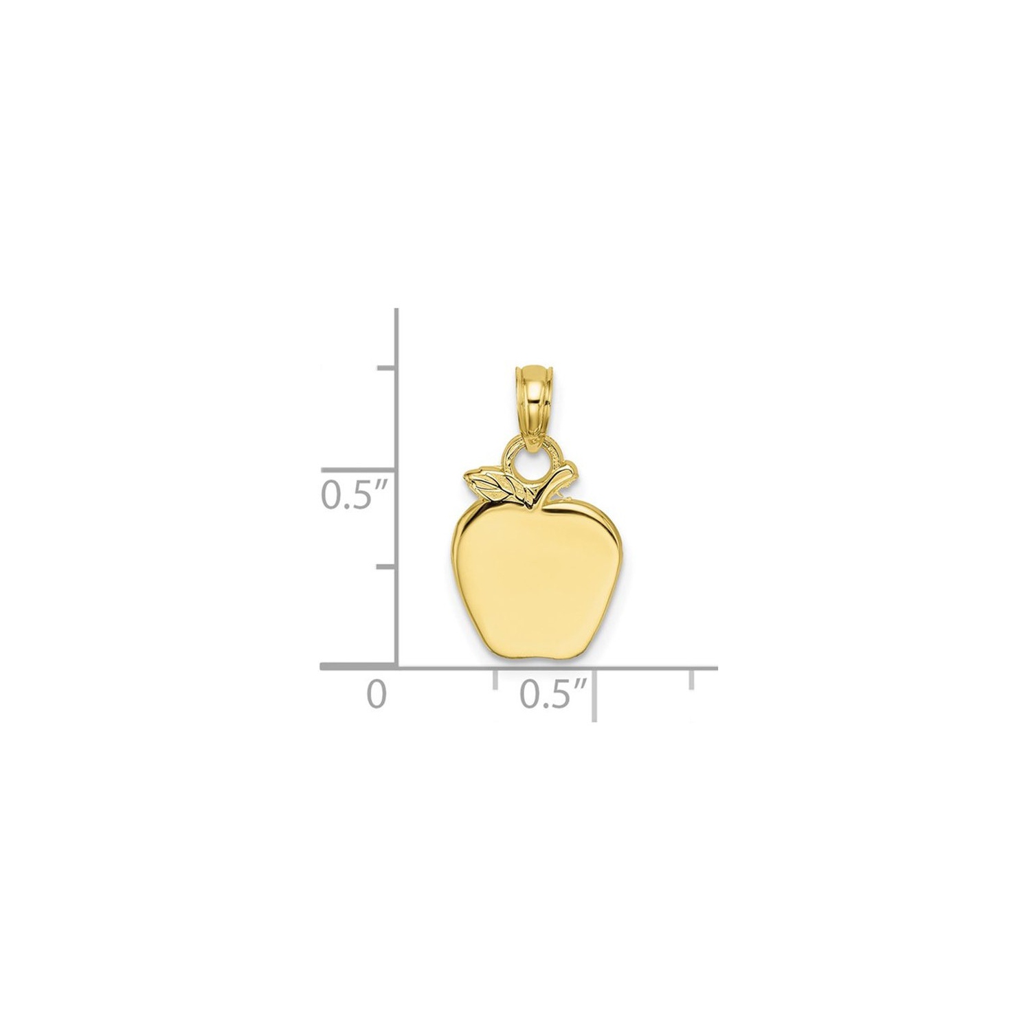 Collier pendentif de charme pomme poli de 10k jaune en or avec chaîne