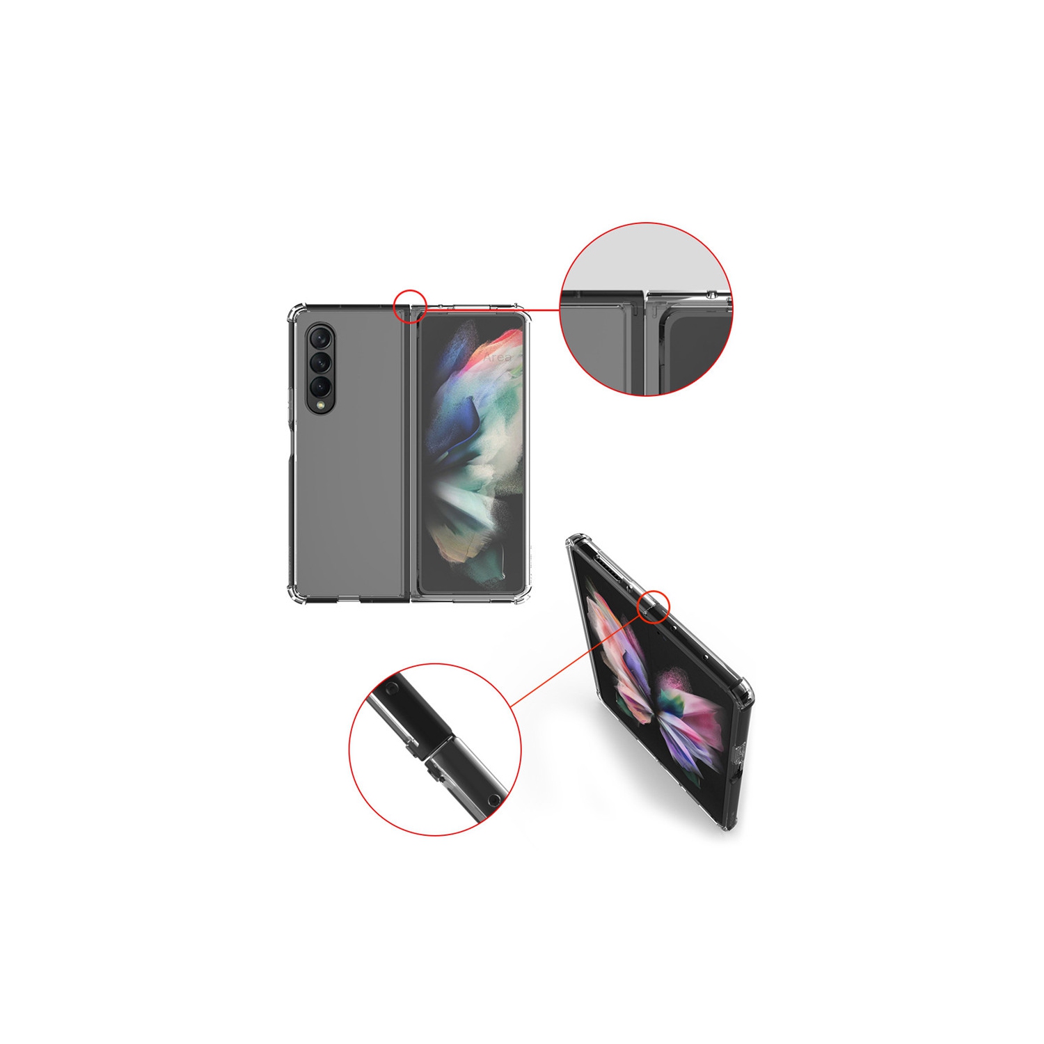【CSmart】 Étui Coque de protection arrière ultra fin et rigide en silicone TPU Gelée pour Samsung Z Fold 4 5G, transparent