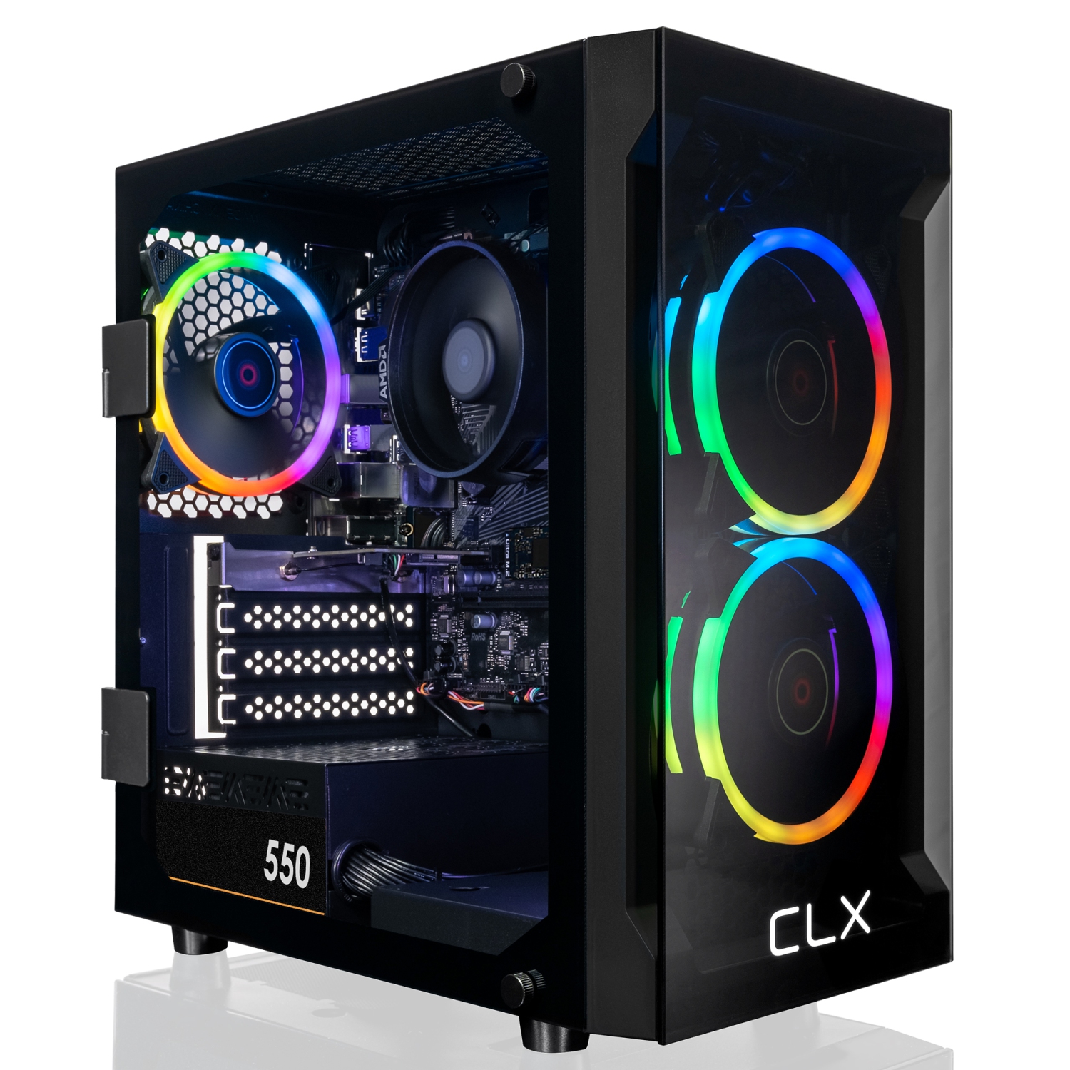 CLX SET Gaming Desktop - AMD Ryzen 7 5700G 3.8GHz 8-Core, 16GB DDR4, Radeon Vega 8 2GB Shared Graphics, 1TB SSD, WiFi, Windows 11 Home 64-bit