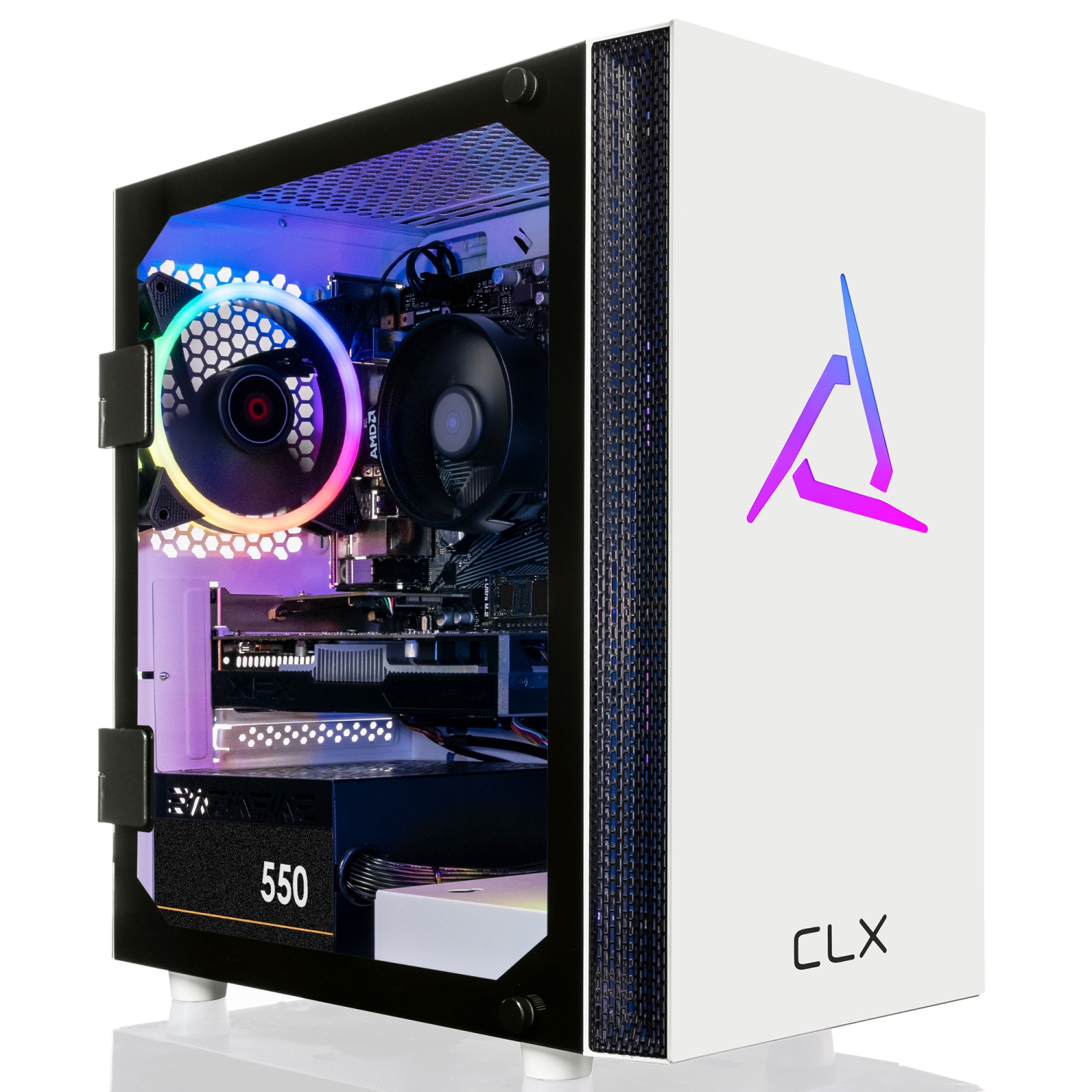 CLX SET Gaming Desktop - AMD Ryzen 5 5600 3.5GHz 6-Core, 16GB DDR4, Radeon RX 6400 4GB GDDR6 Graphics, 1TB SSD, WiFi, Windows 11 Home 64-bit
