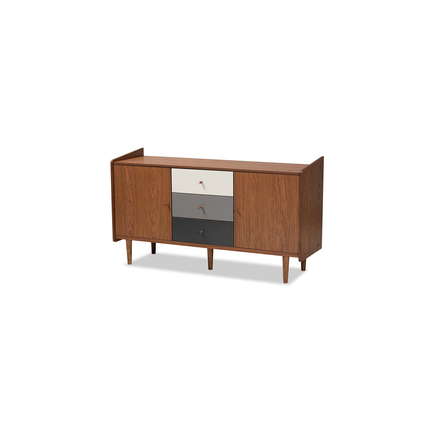 Bowery Hill Mid-Century Brown and Grey Finished Wood 2-Door Dining Room Buffet