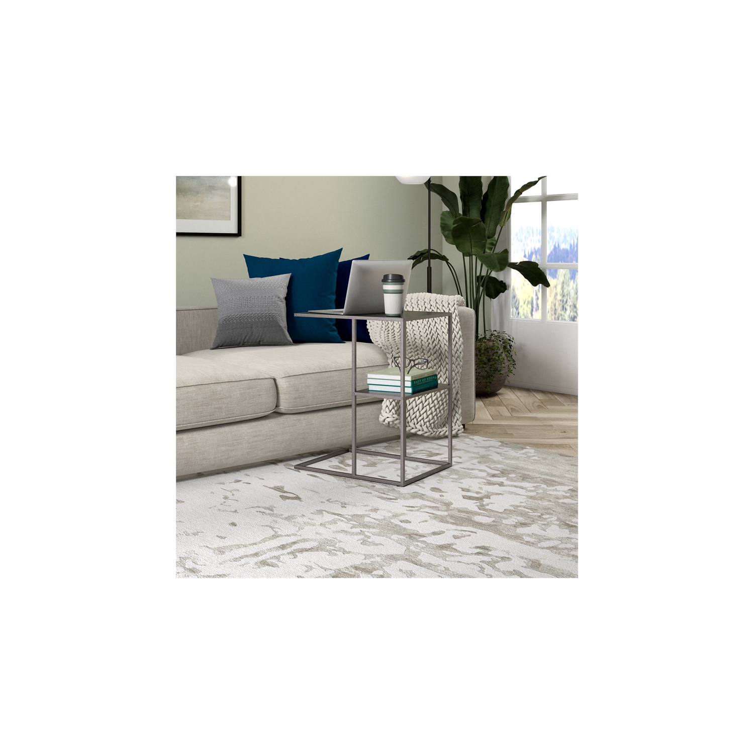 Henn&Hart 20" Gray Side Table