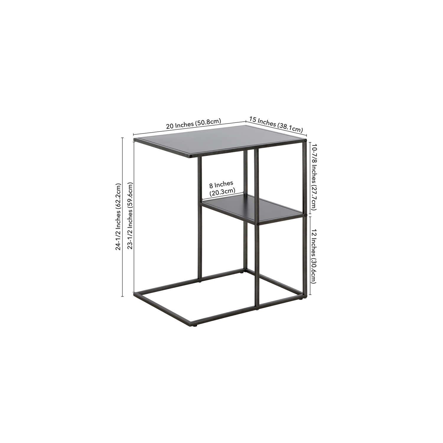 Henn&Hart 20" Gray Side Table