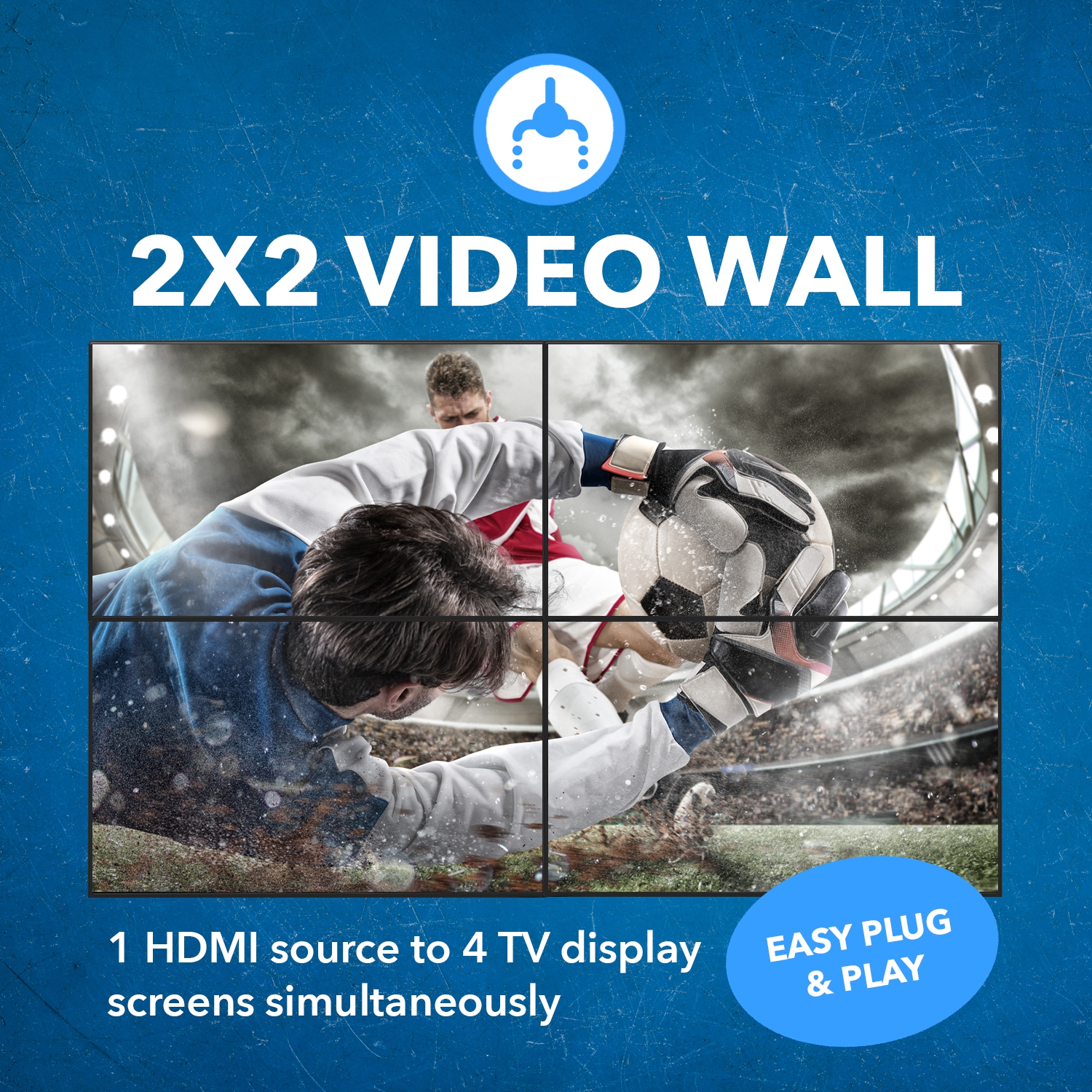 OREI 4K 2x2 Video Wall Controller Seamless HDMI Processor Upto Progressive 60hz 4:4:4 8-bit - HDMI 2.0, HDCP 2.2, 18 Gbps, UltaHD 2x1, 1x2, 1x3, 1x4